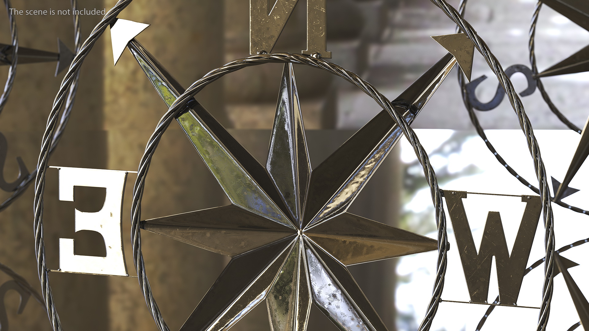 Compass Rose Silver 3D model