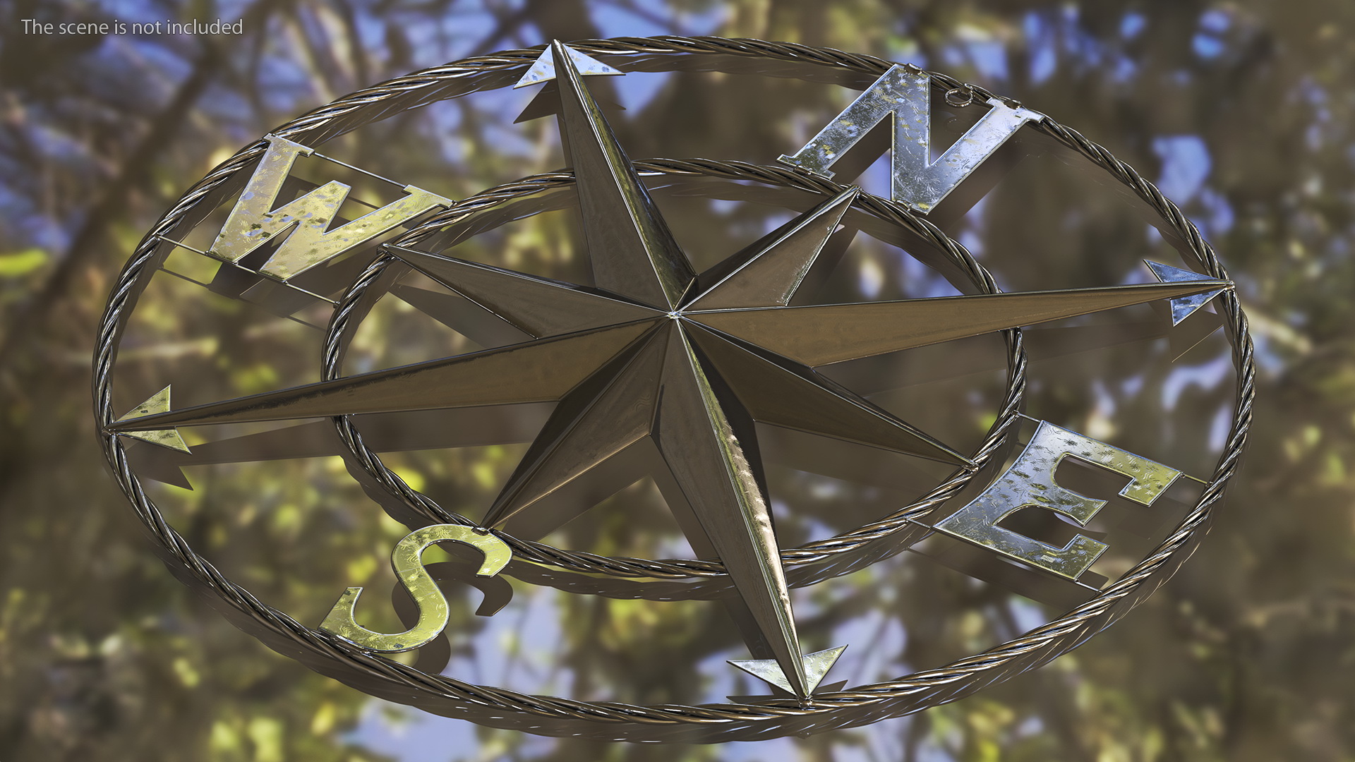Compass Rose Silver 3D model