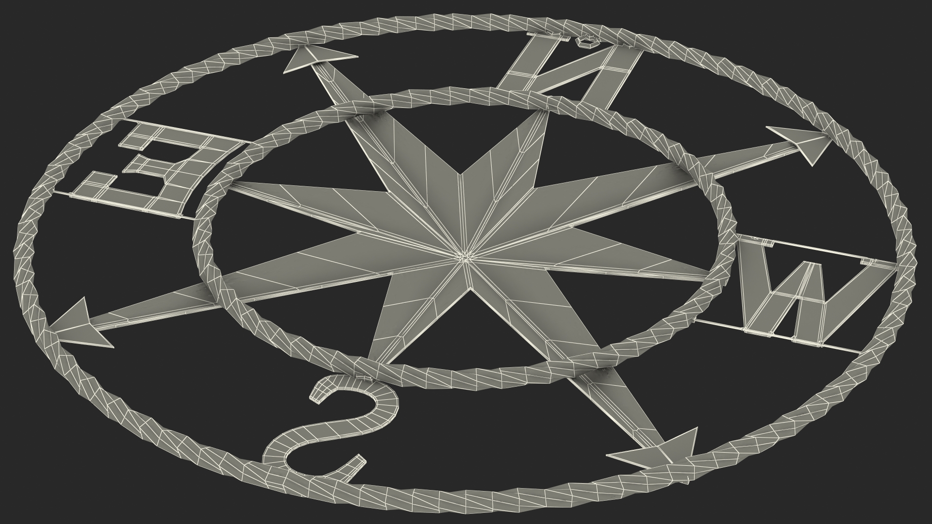 Compass Rose Silver 3D model