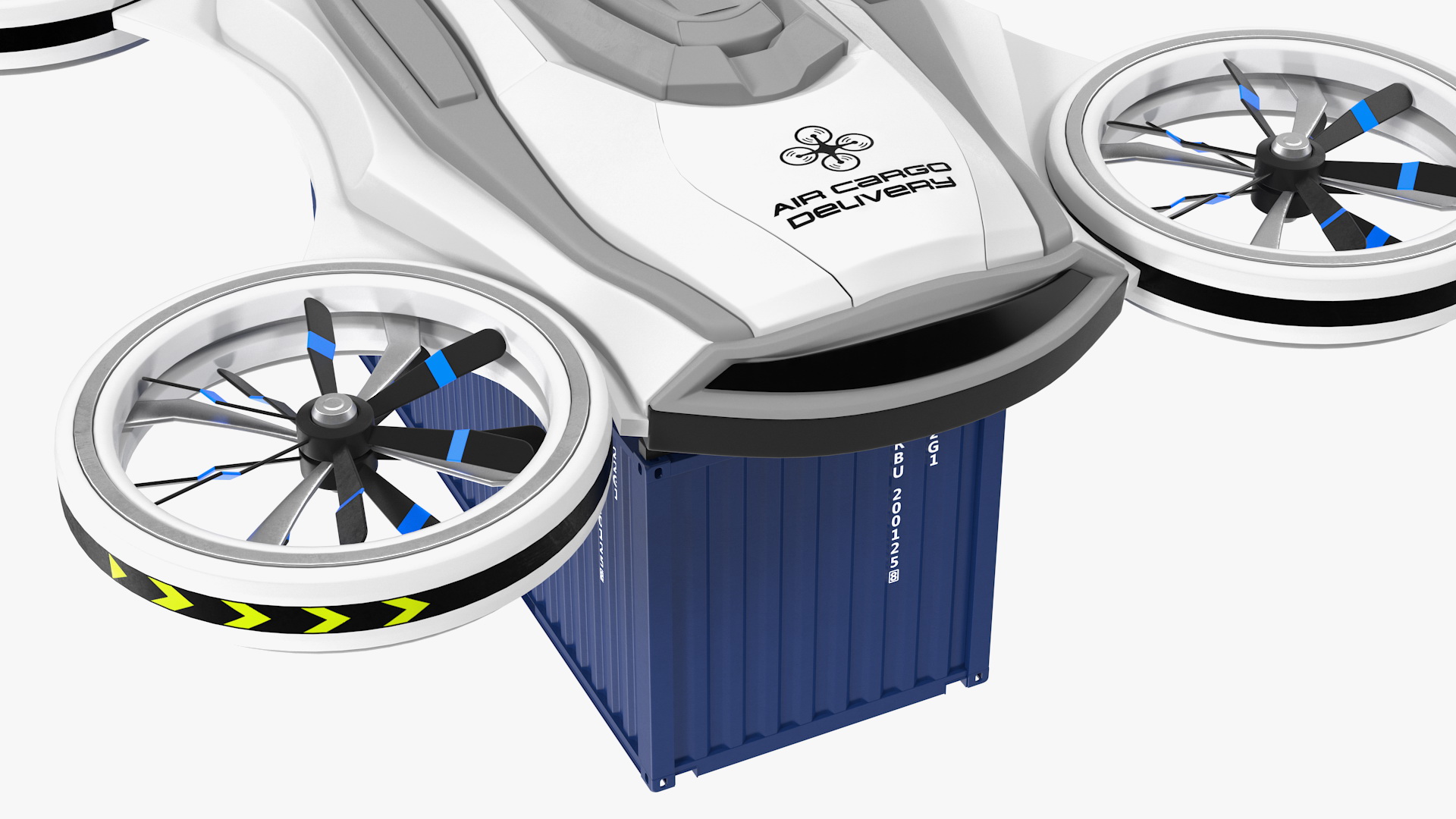 Cargo Quadrocopter Drone with Container 3D model
