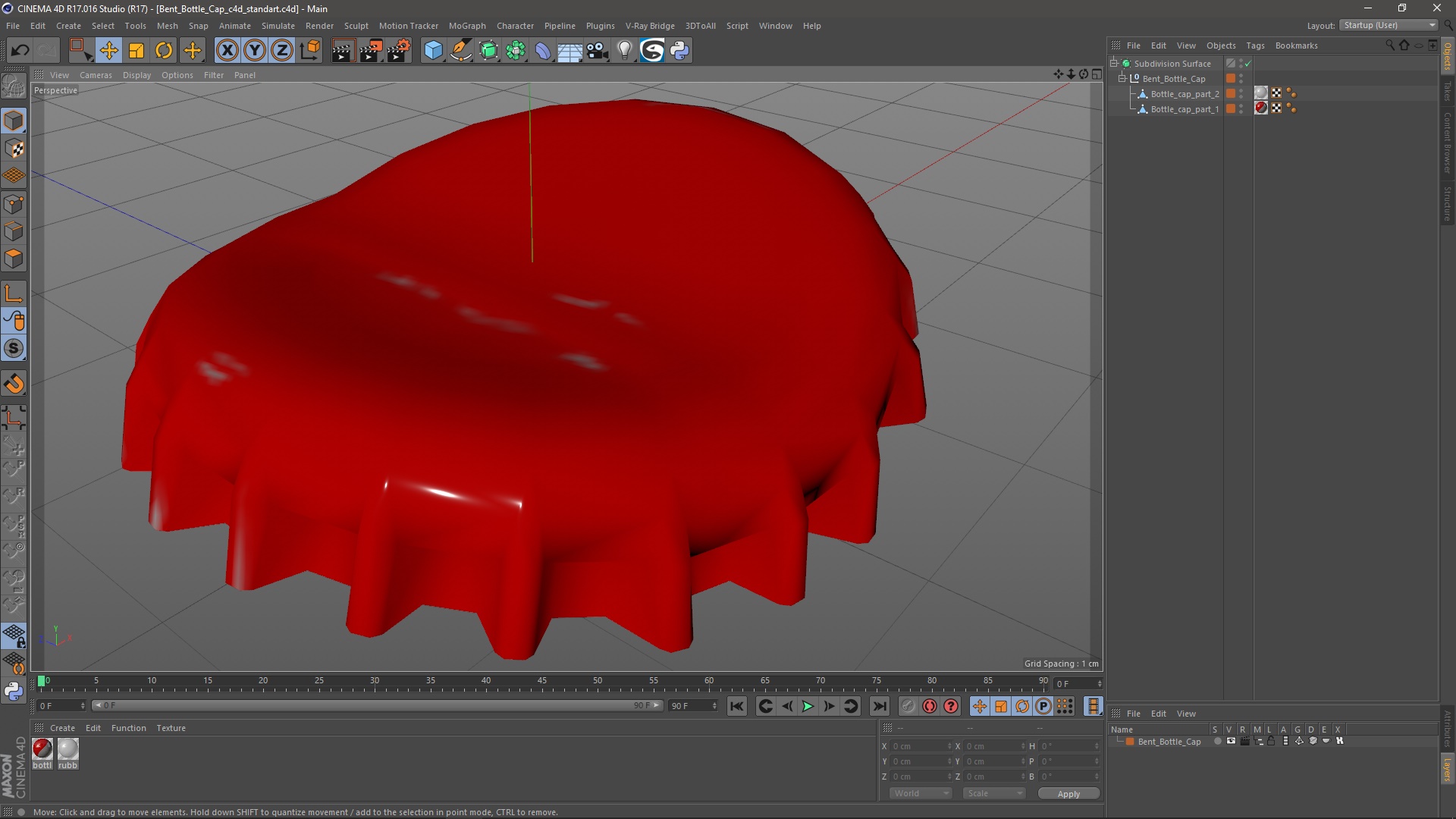 3D model Bent Bottle Cap