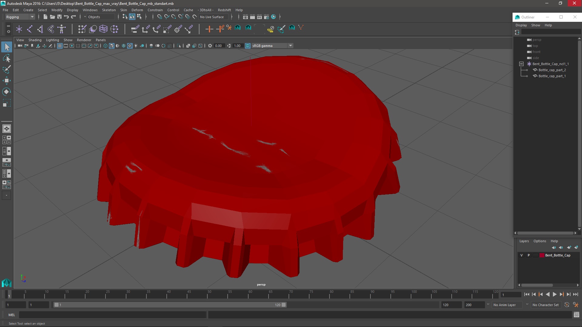 3D model Bent Bottle Cap