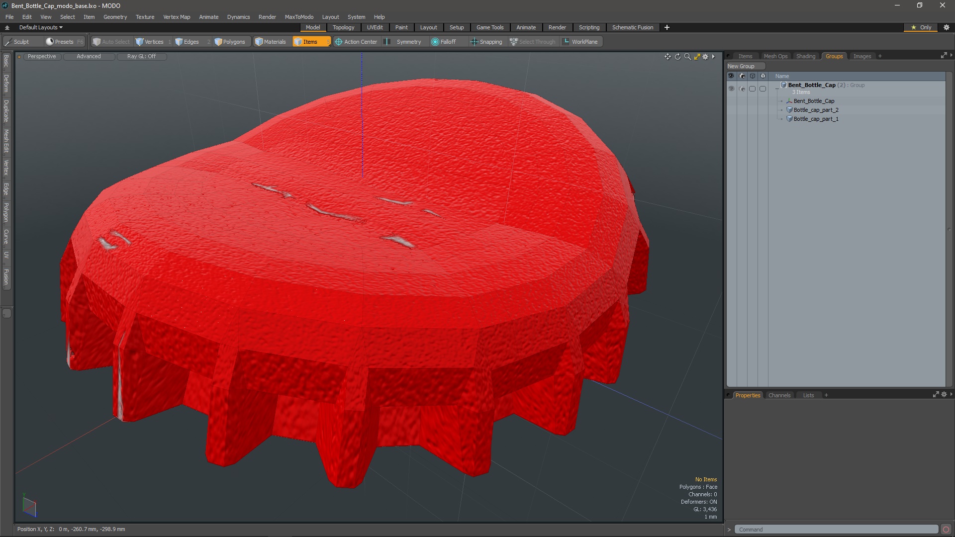 3D model Bent Bottle Cap