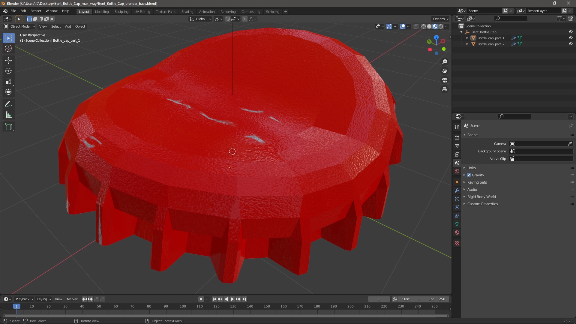 3D model Bent Bottle Cap