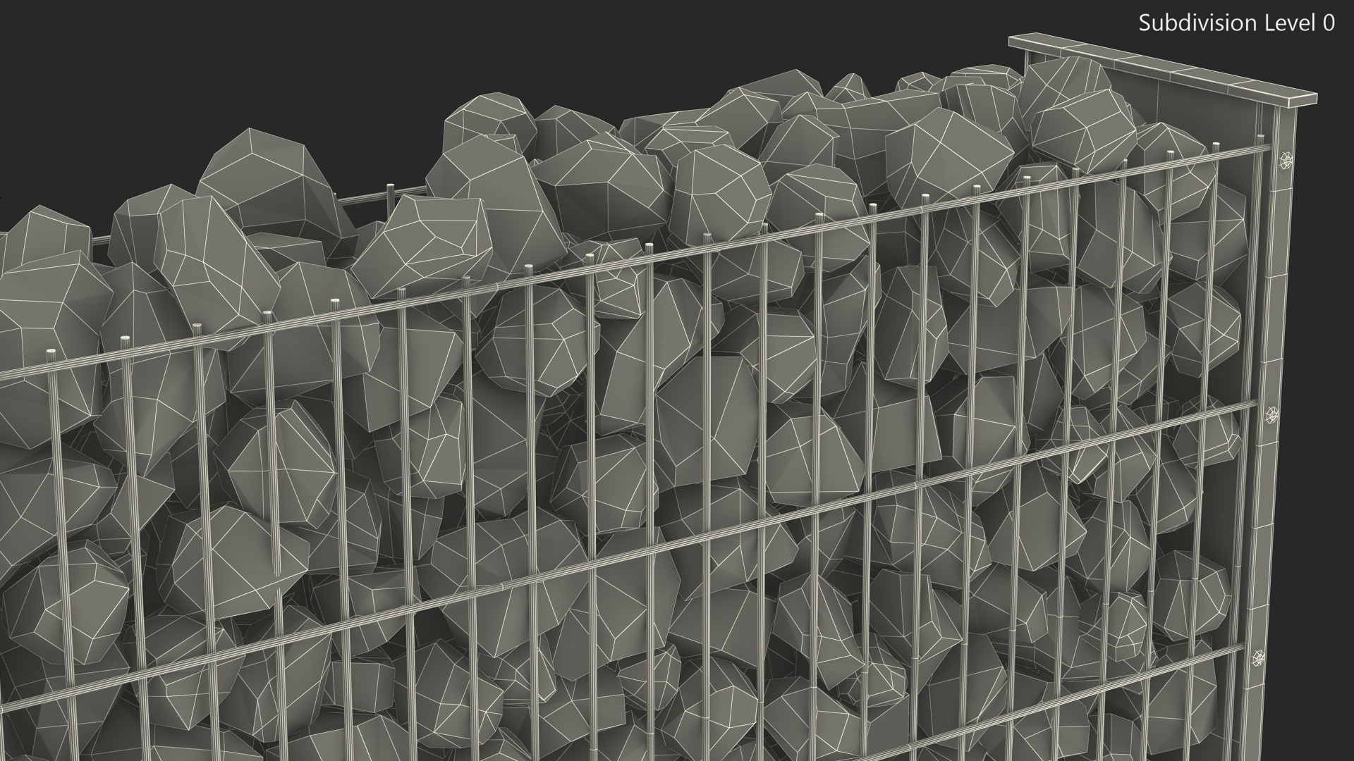 Gabion Wall Section 3D model