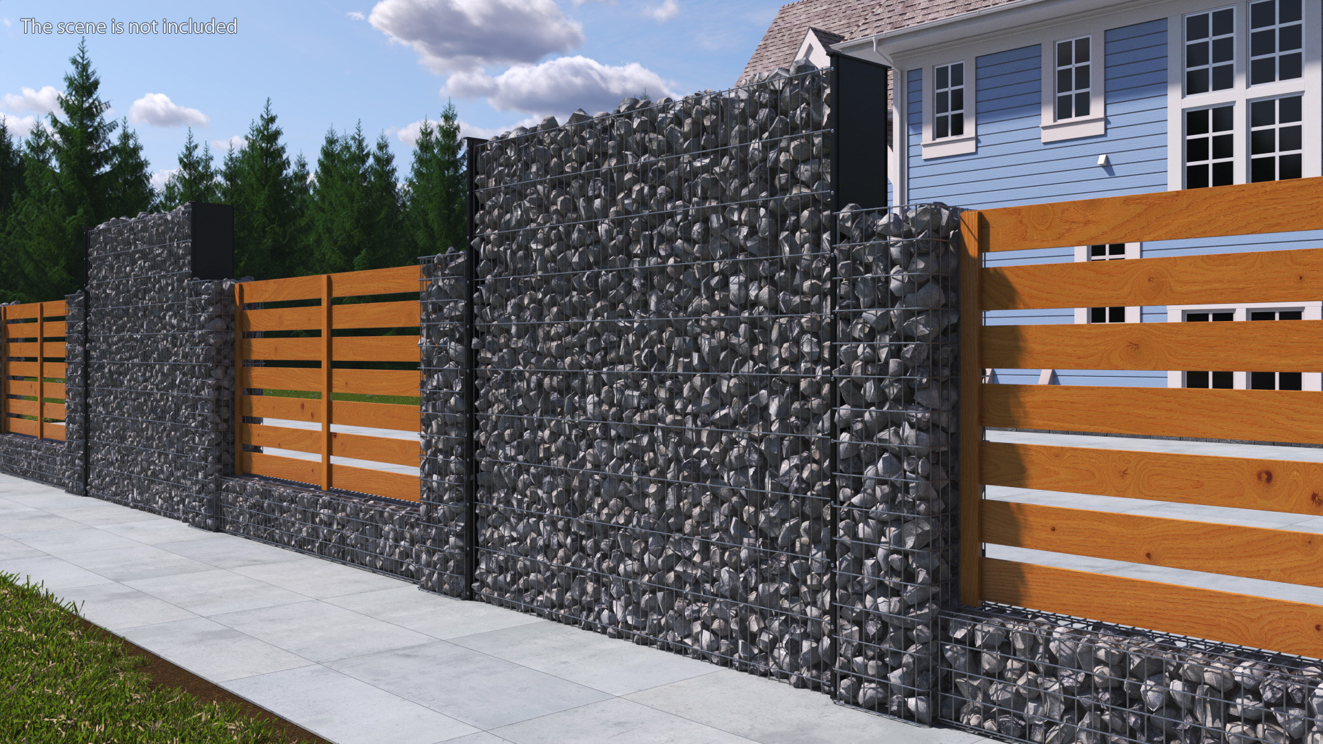 Gabion Wall Section 3D model