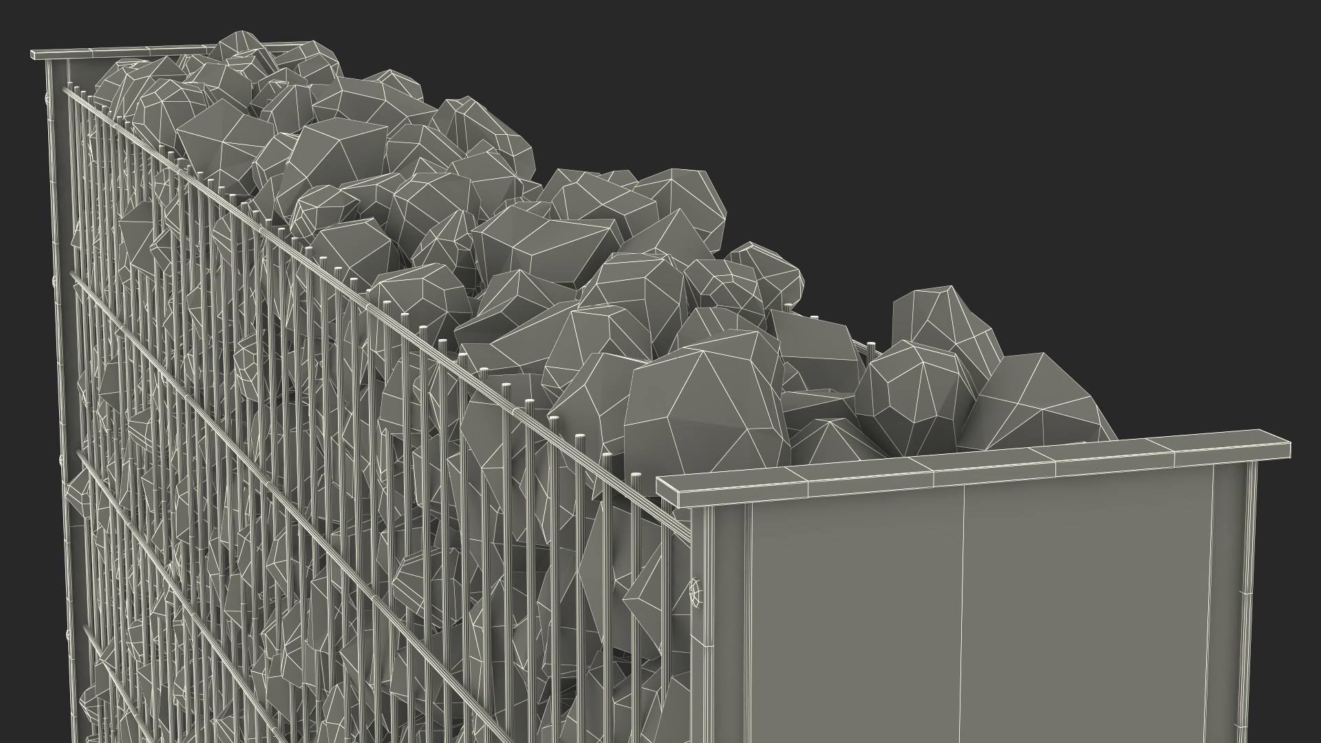 Gabion Wall Section 3D model