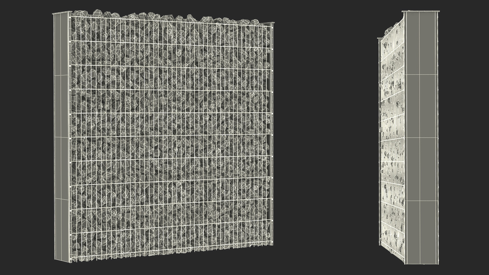 Gabion Wall Section 3D model