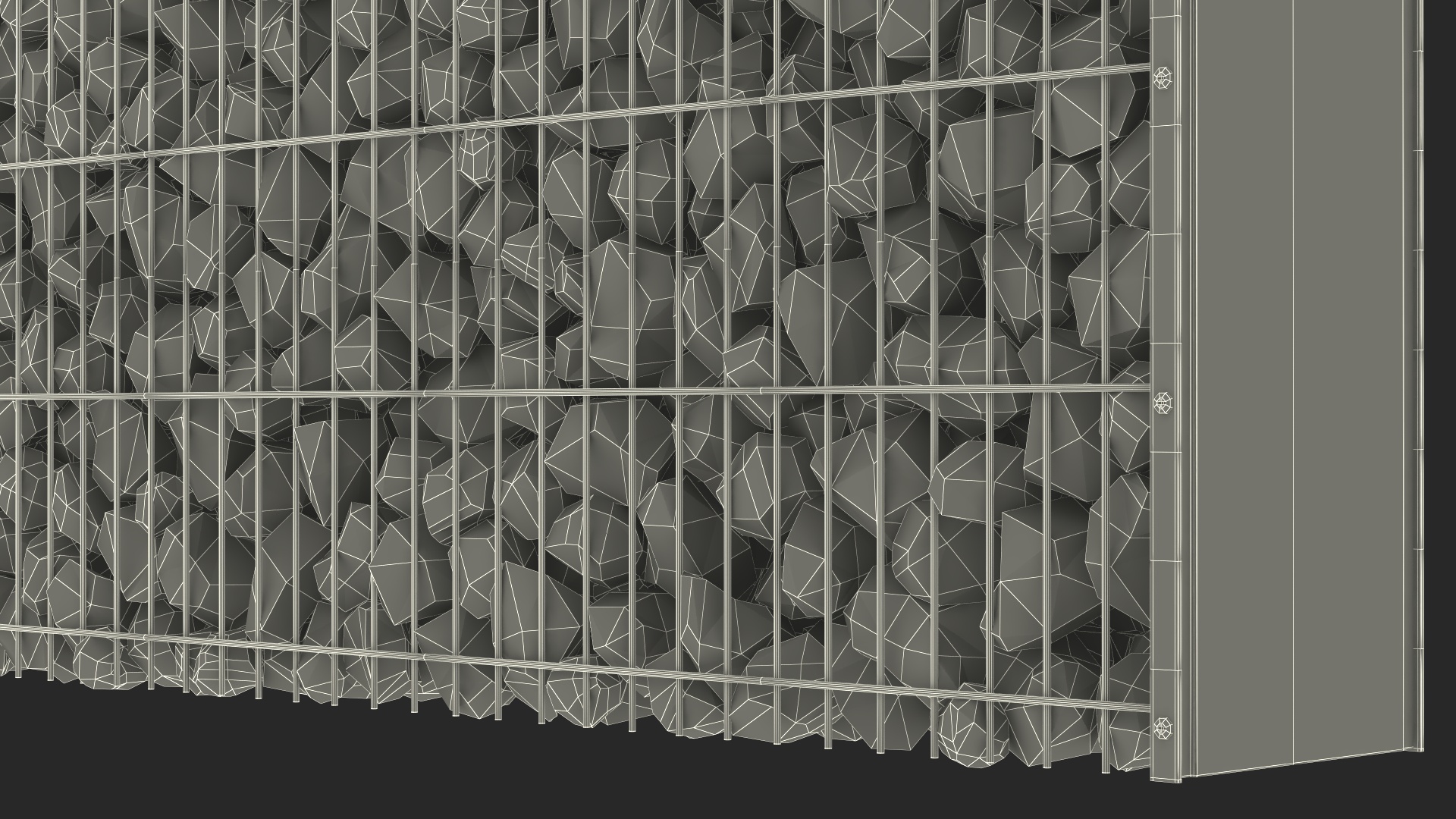 Gabion Wall Section 3D model