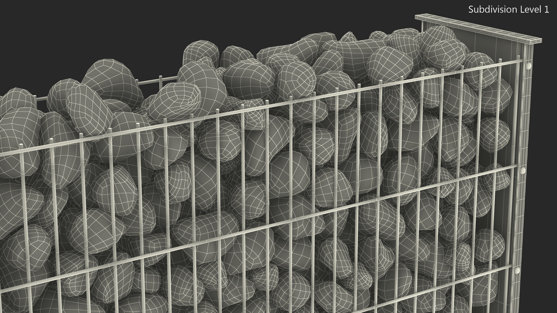 Gabion Wall Section 3D model