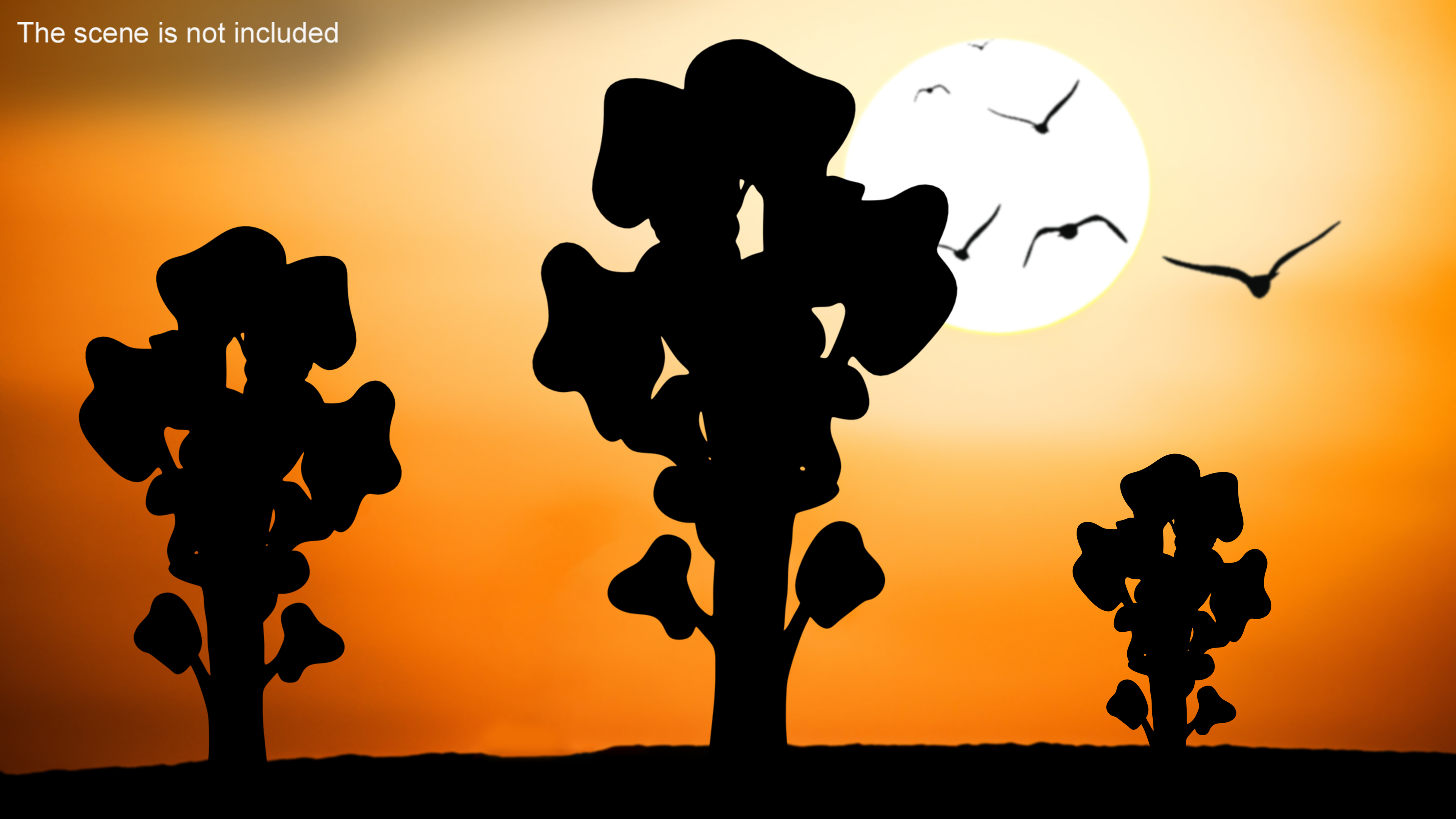 3D Small Tree Silhouette
