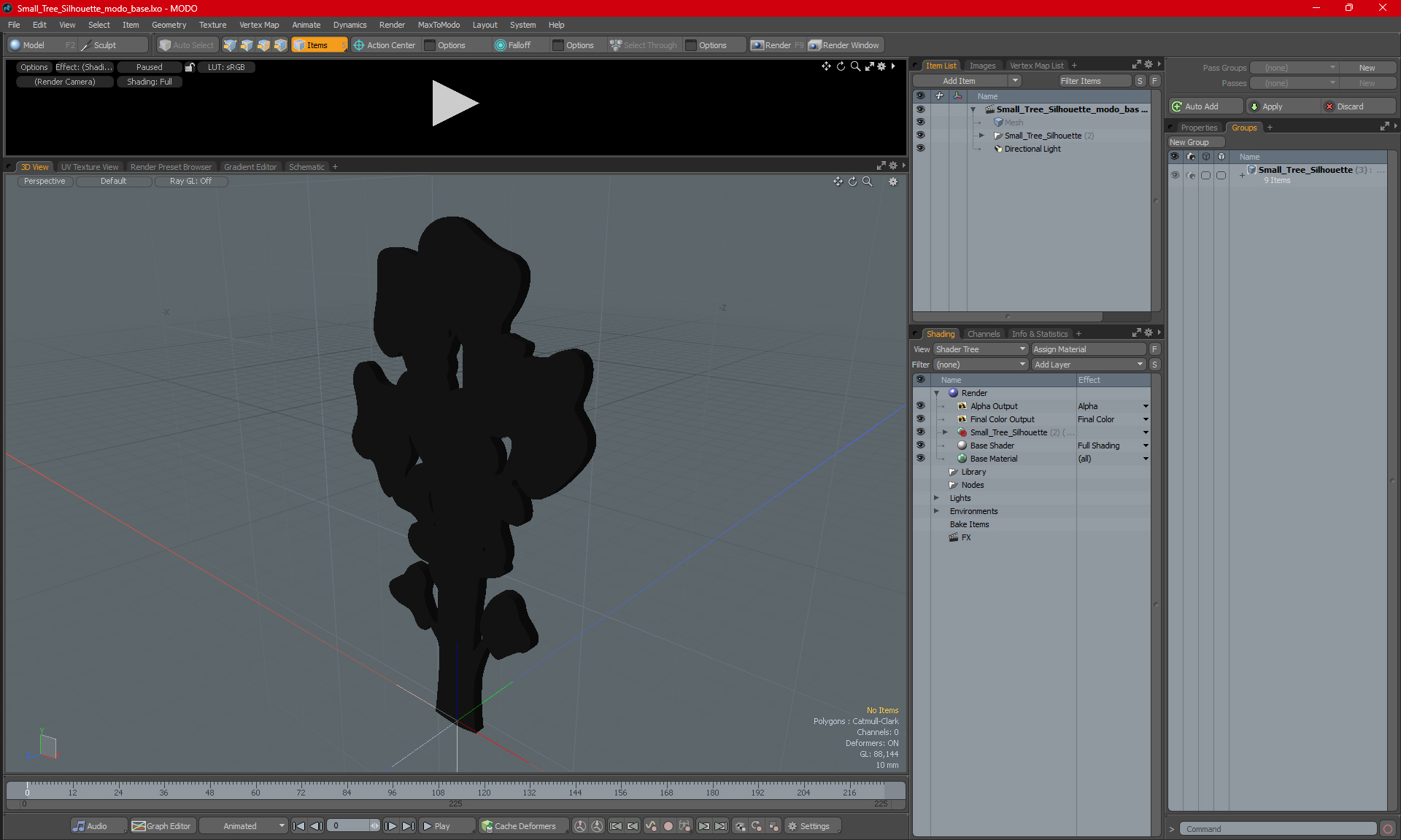 3D Small Tree Silhouette