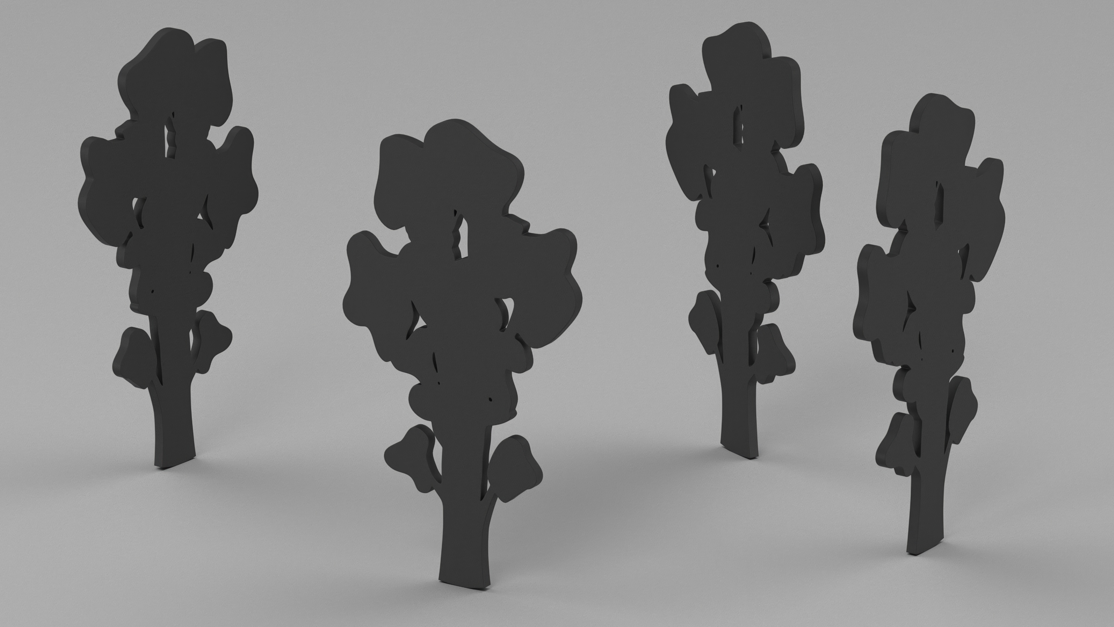 3D Small Tree Silhouette