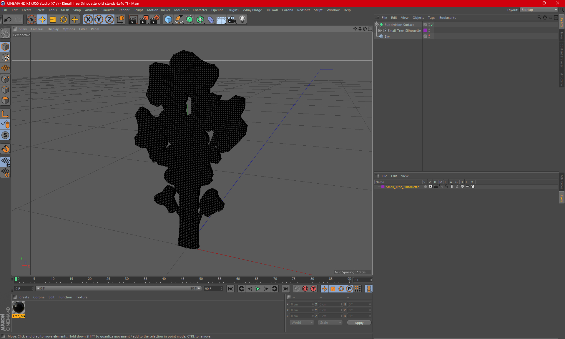 3D Small Tree Silhouette