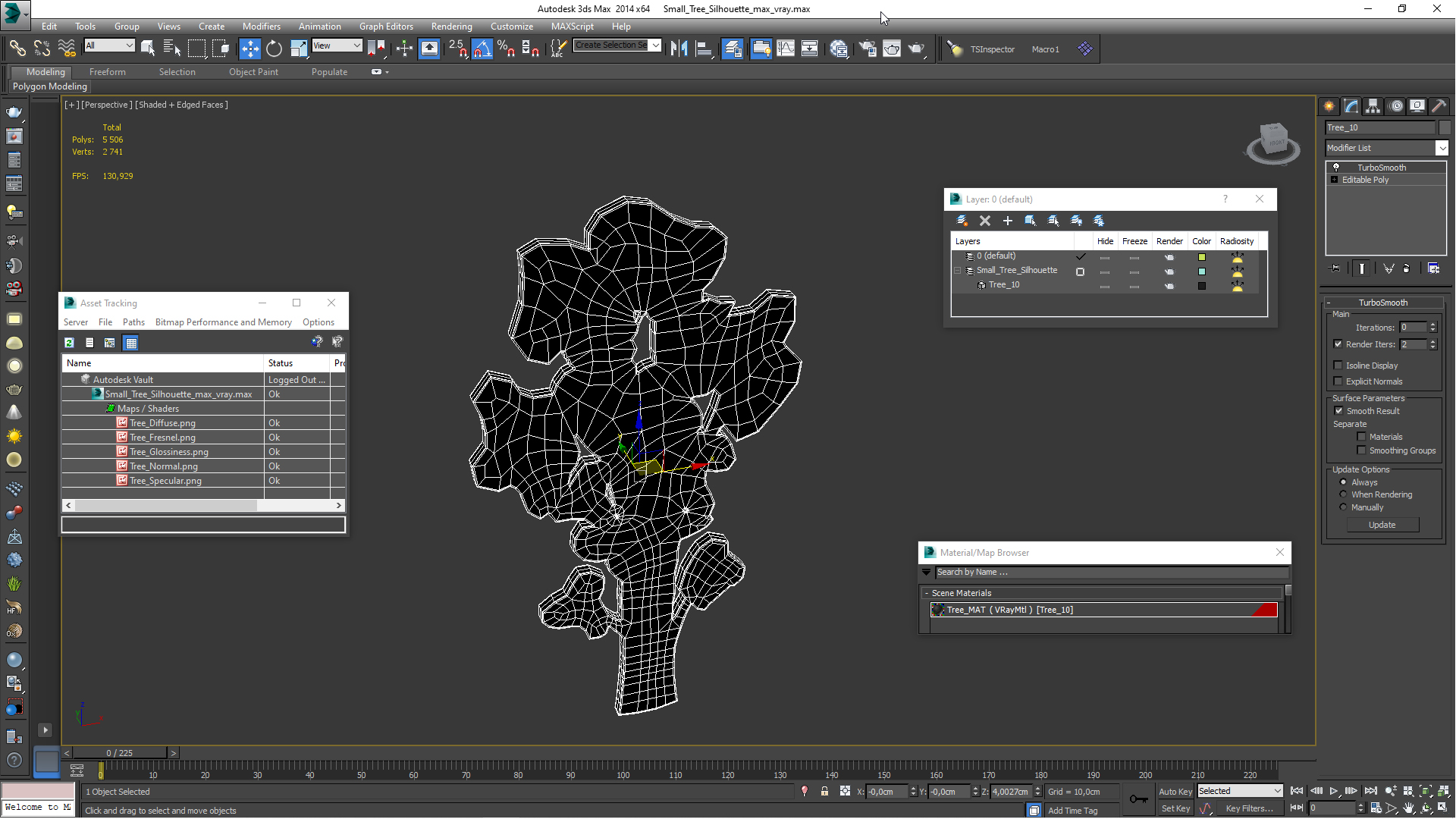 3D Small Tree Silhouette