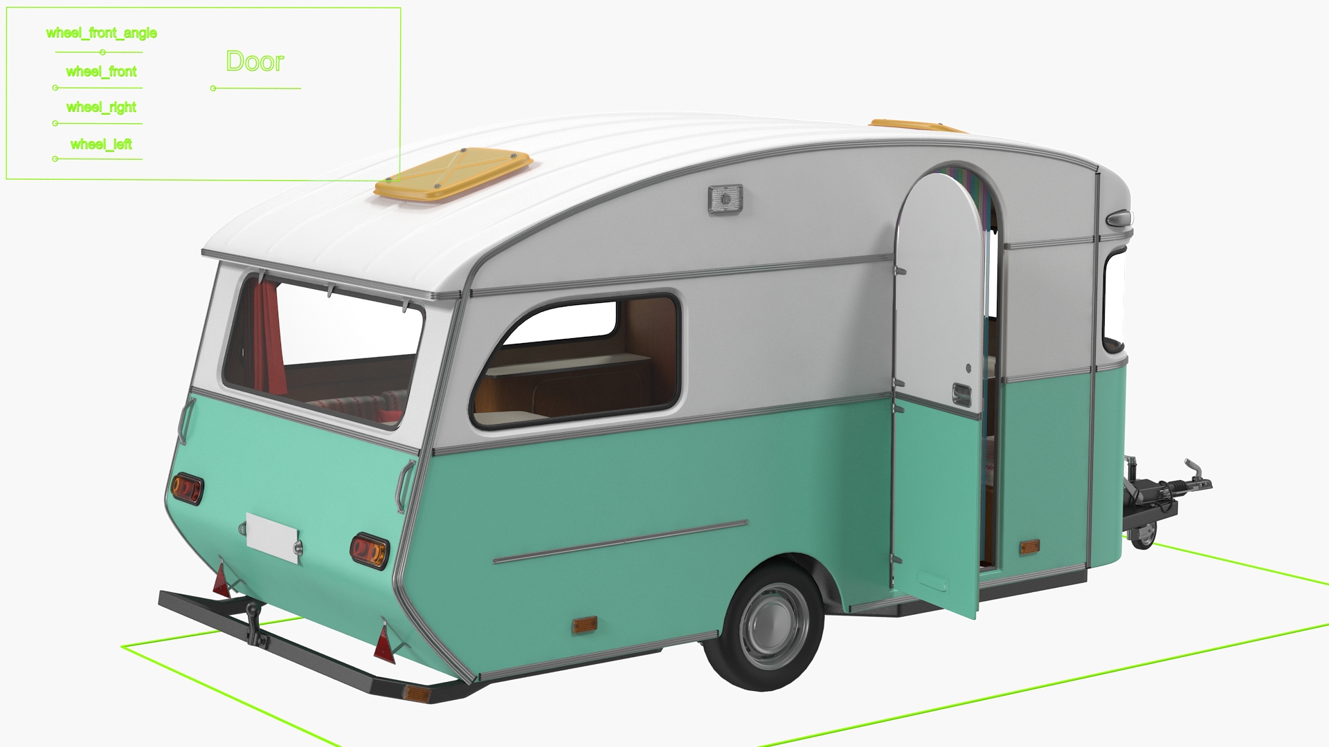 Constructam Comet 5 Vintage Caravan Rigged 3D