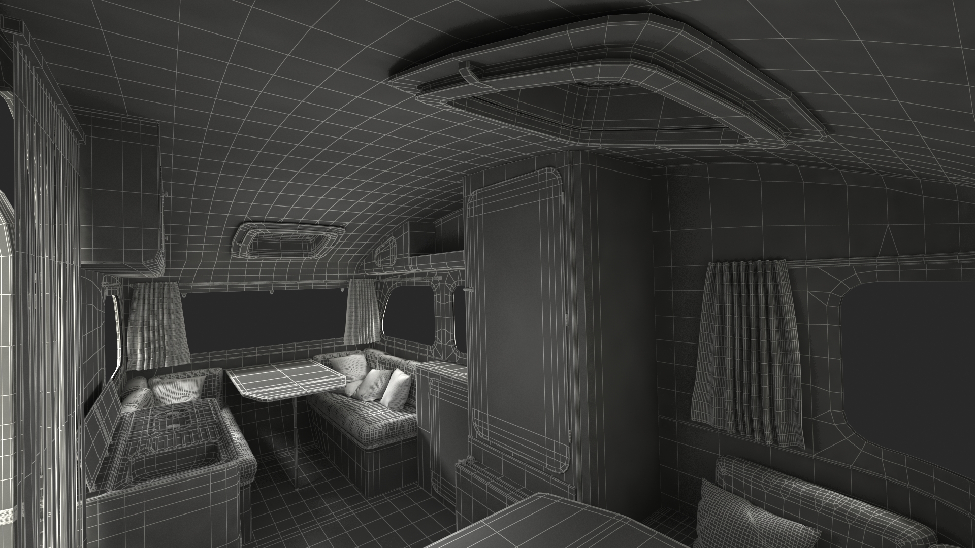 Constructam Comet 5 Vintage Caravan Rigged 3D
