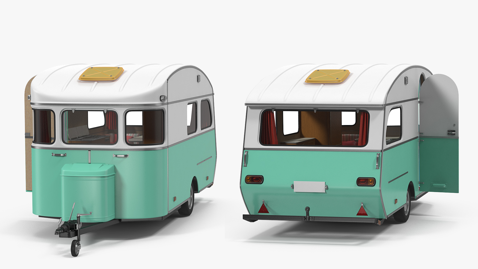 Constructam Comet 5 Vintage Caravan Rigged 3D