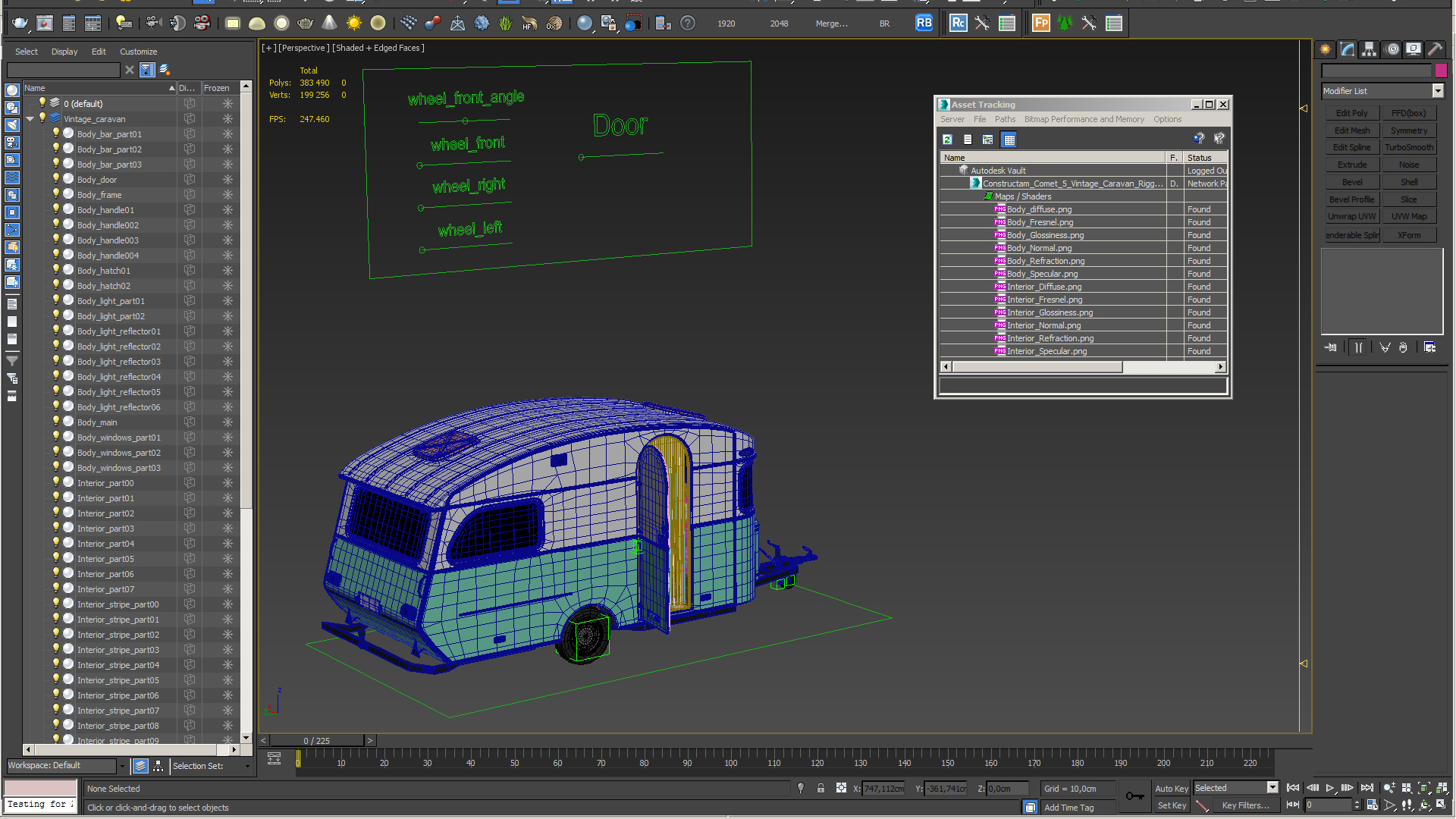 Constructam Comet 5 Vintage Caravan Rigged 3D