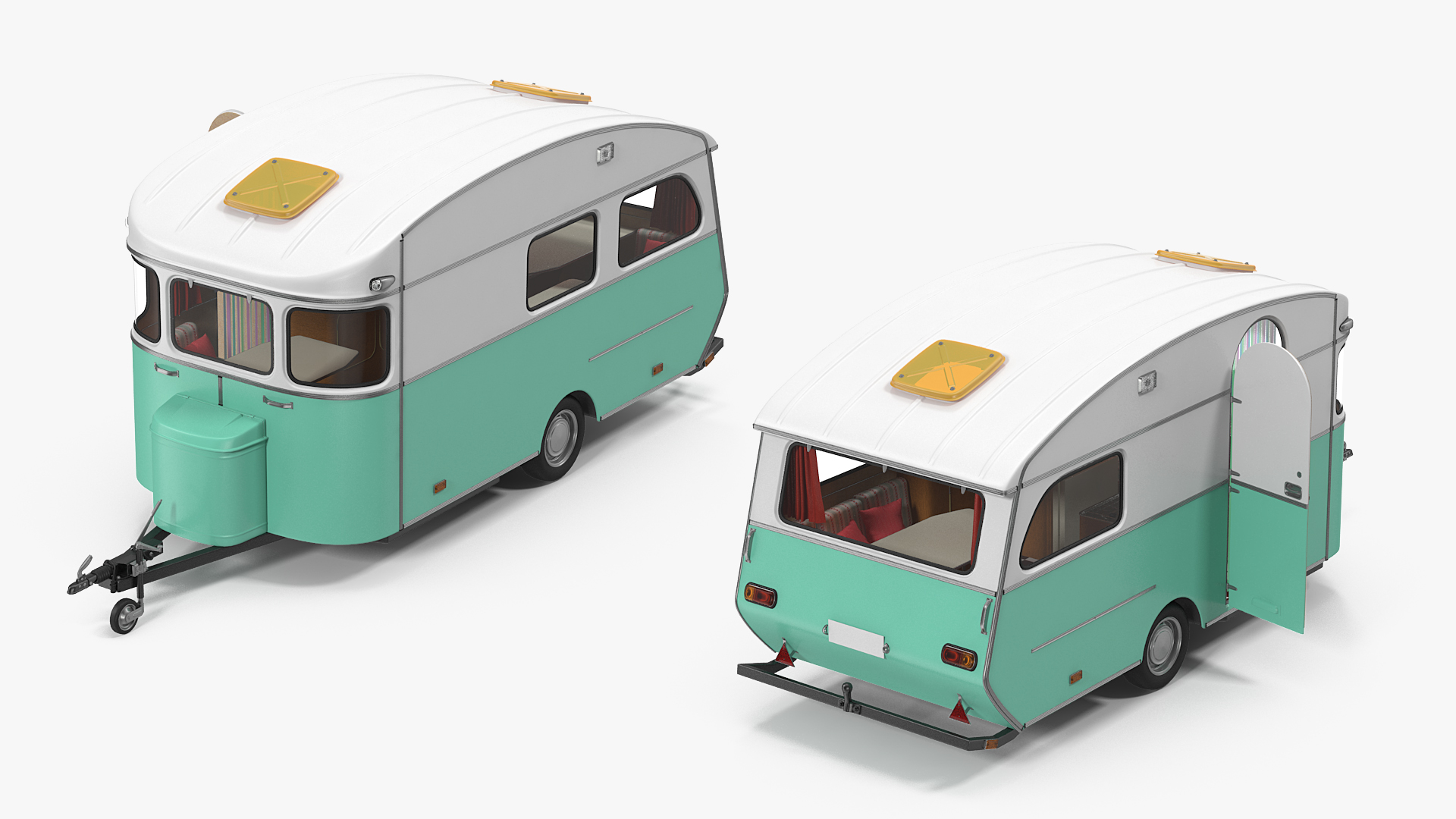 Constructam Comet 5 Vintage Caravan Rigged 3D