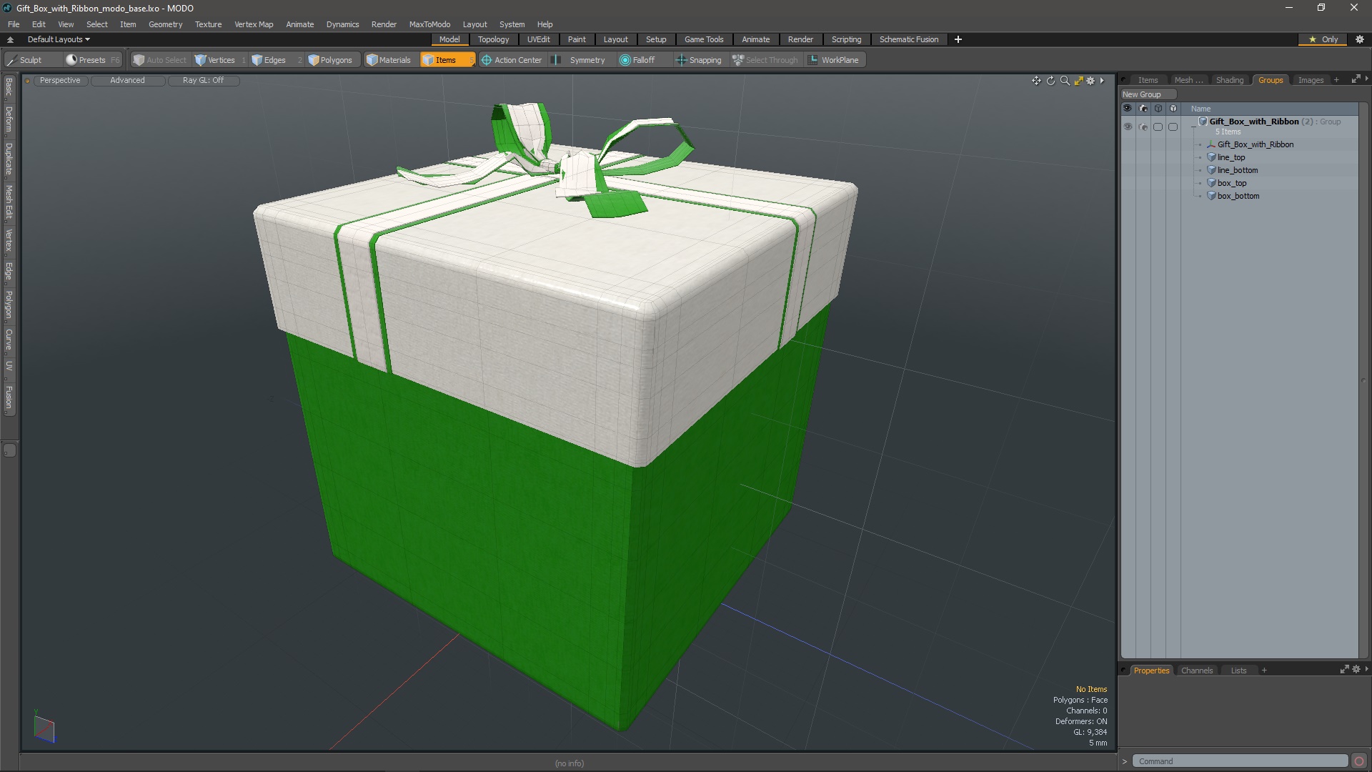 3D model Gift Box with Ribbon