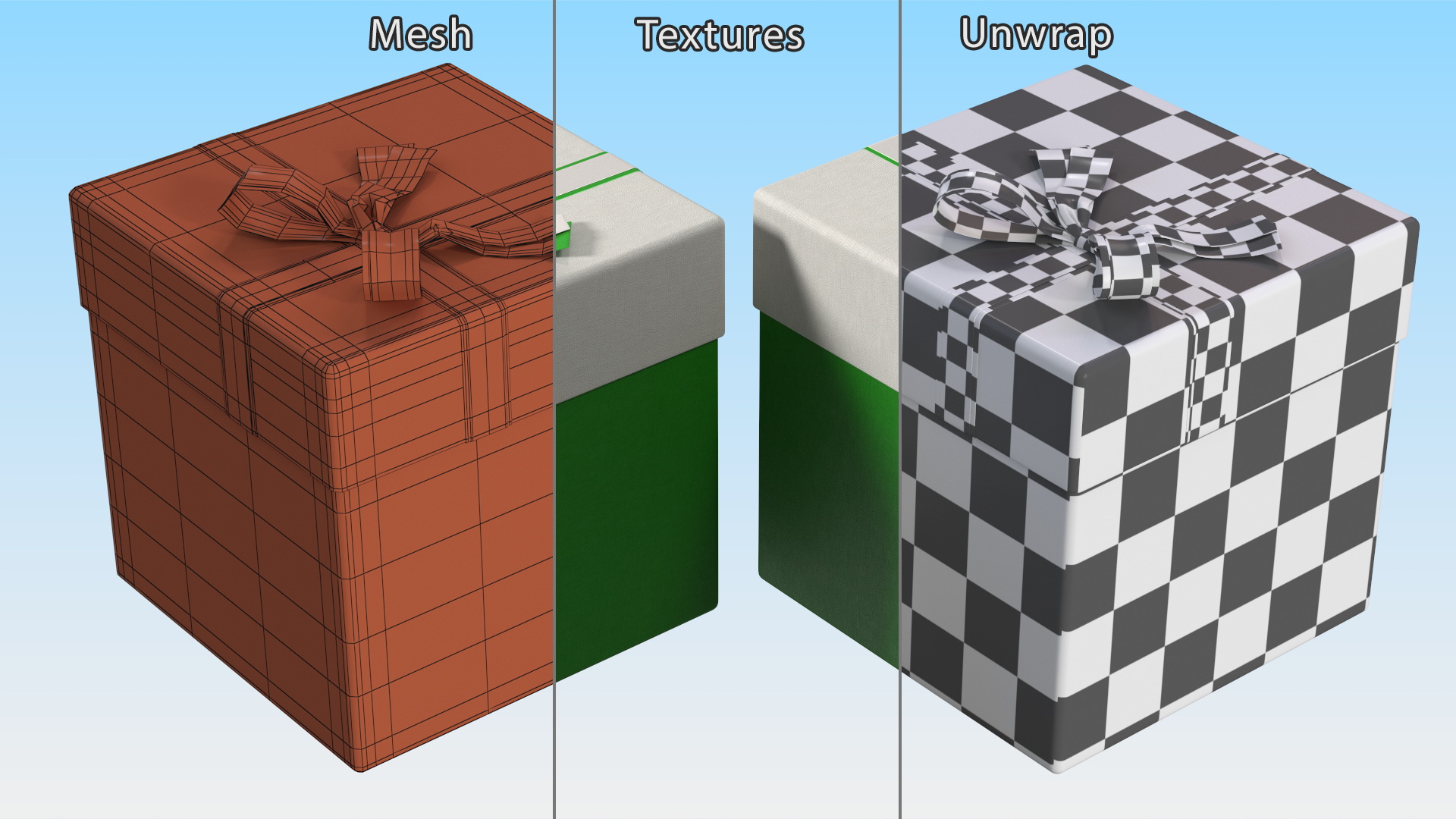 3D model Gift Box with Ribbon