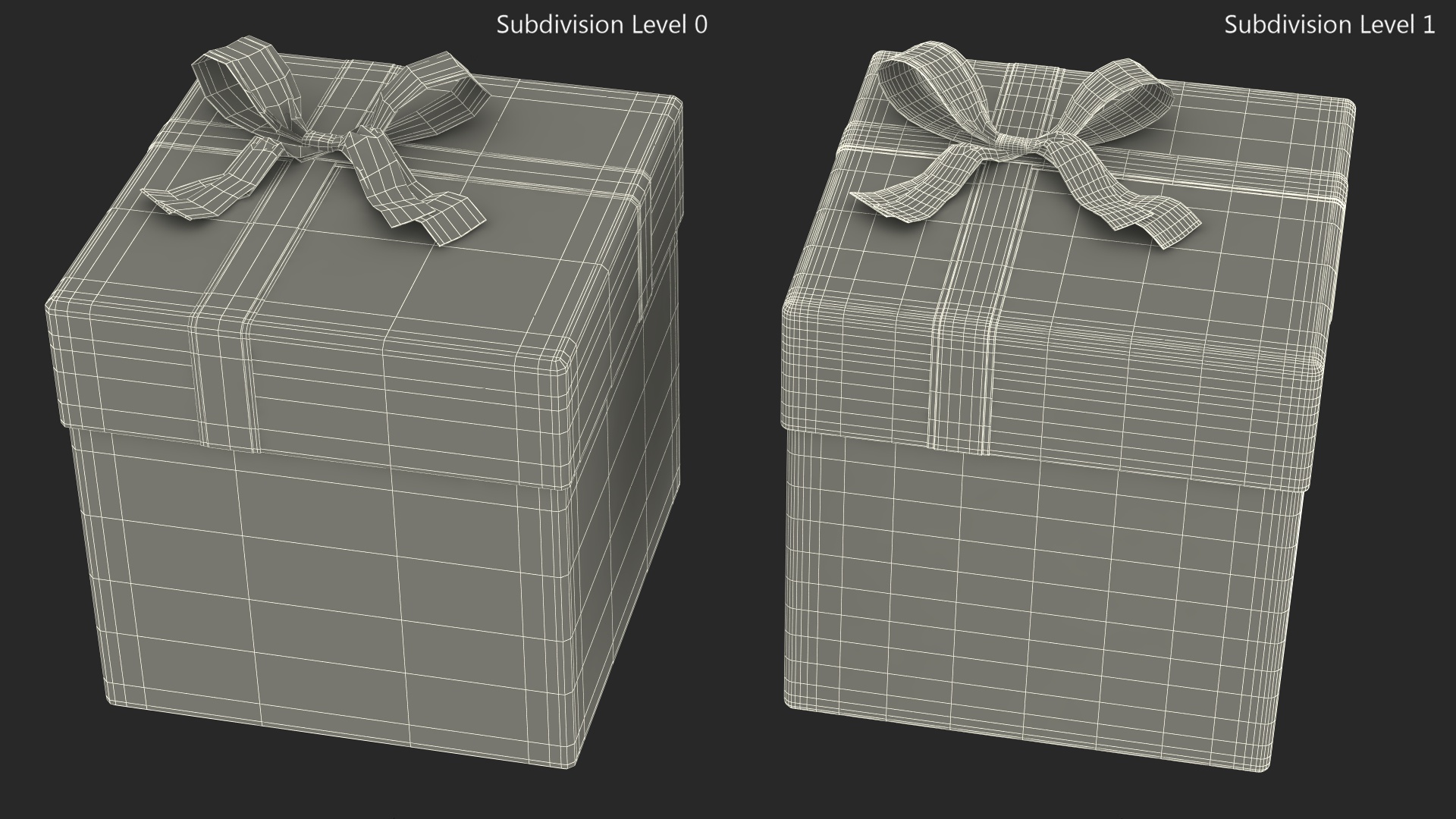 3D model Gift Box with Ribbon