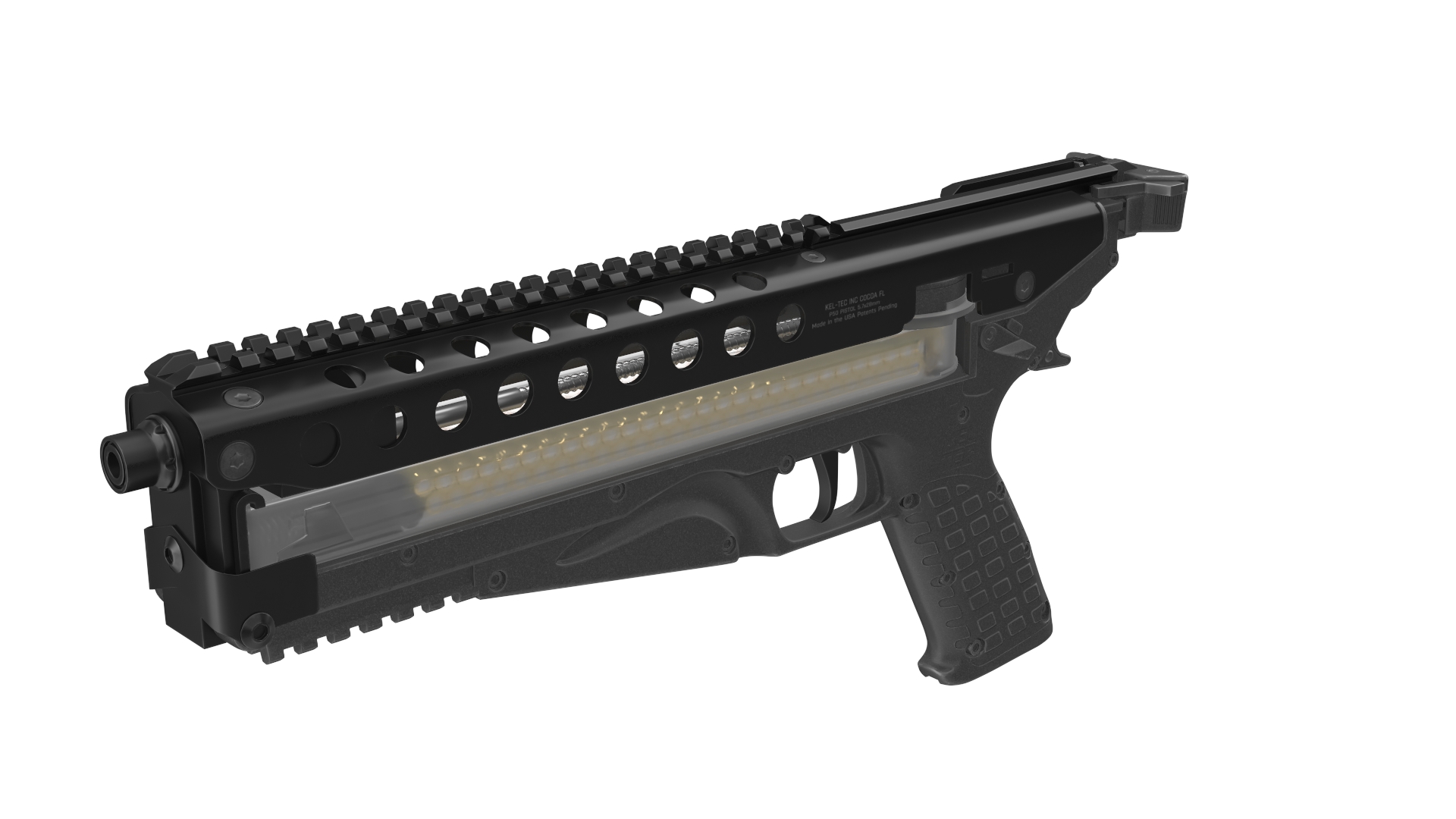 3D Futuristic Rapid Fire Pistol Grey model