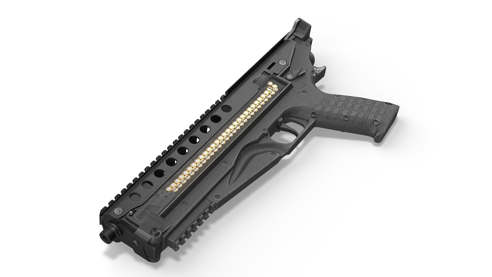3D Futuristic Rapid Fire Pistol Grey model