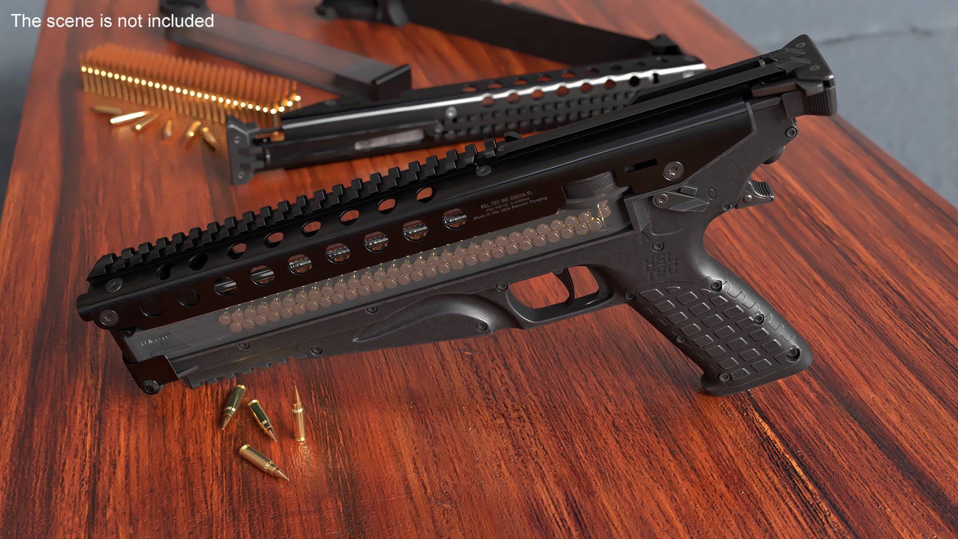 3D Futuristic Rapid Fire Pistol Grey model