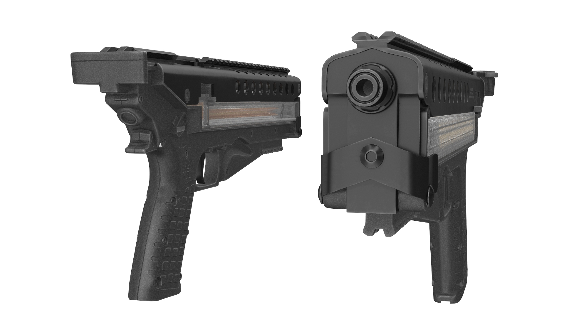 3D Futuristic Rapid Fire Pistol Grey model