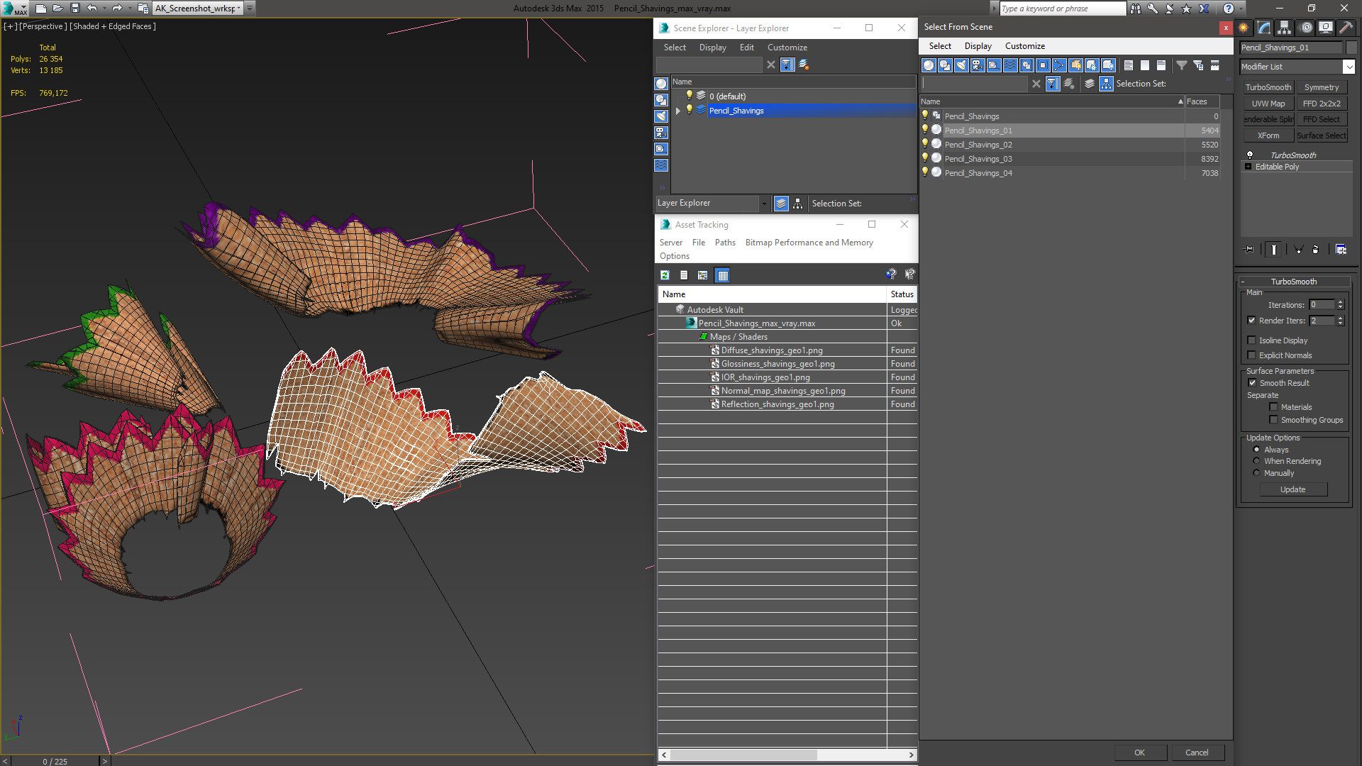 3D model Pencil Shavings