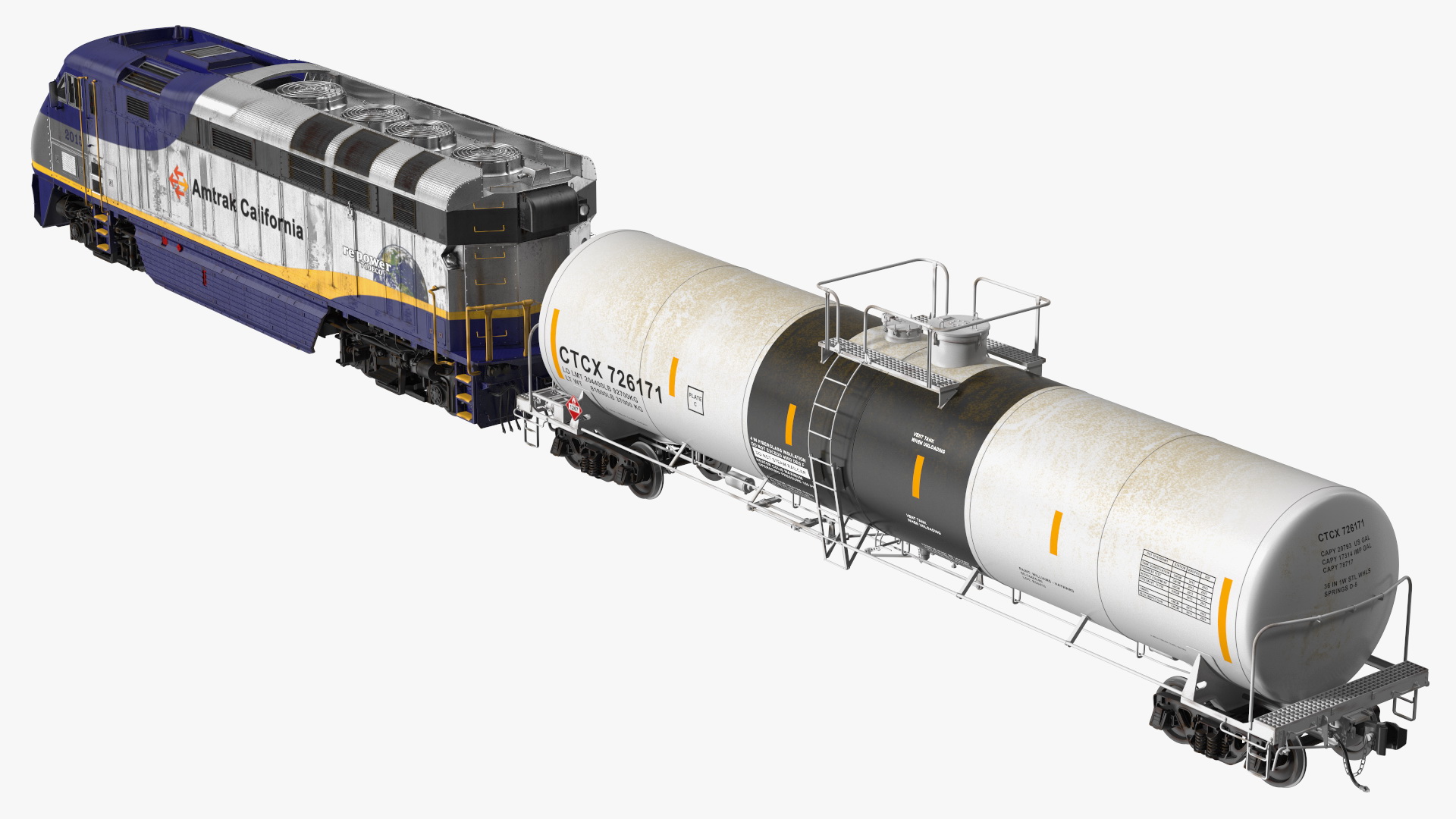 3D Train Locomotive With Tank