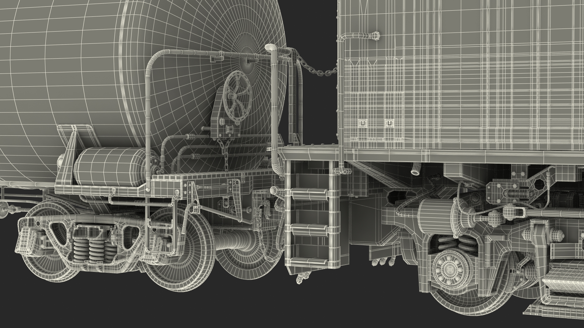 3D Train Locomotive With Tank
