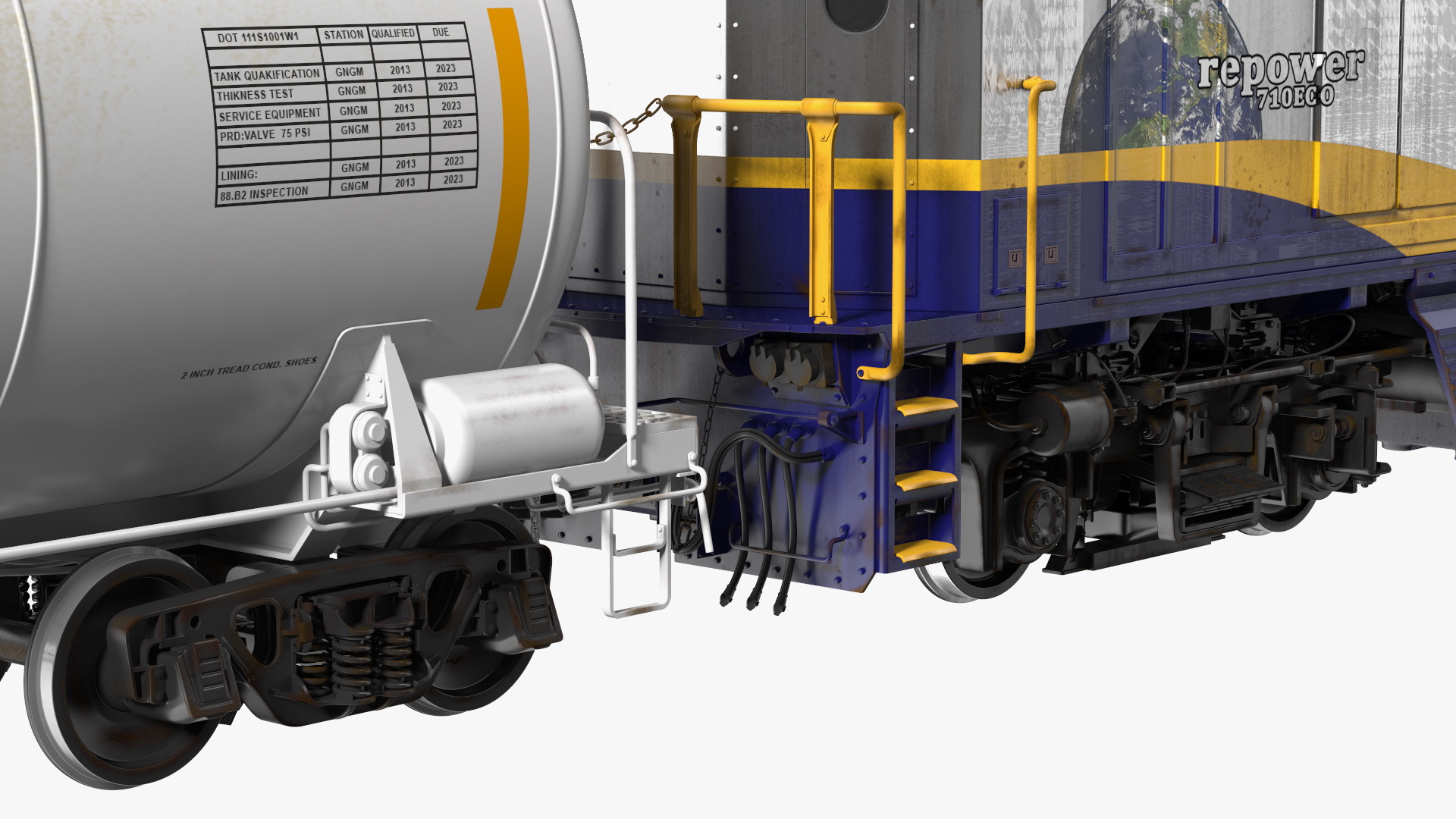 3D Train Locomotive With Tank