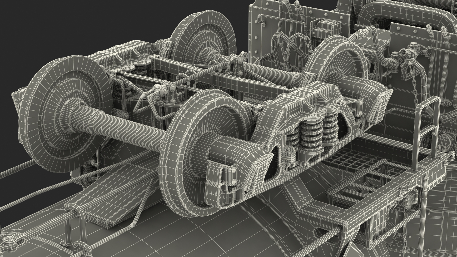 3D Train Locomotive With Tank