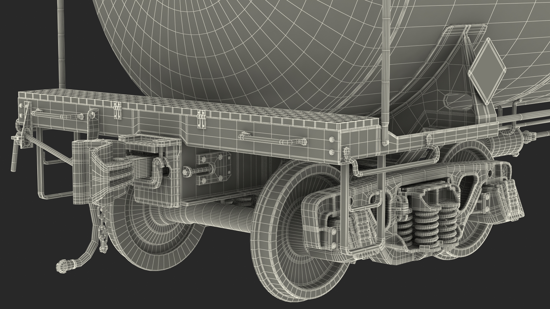 3D Train Locomotive With Tank