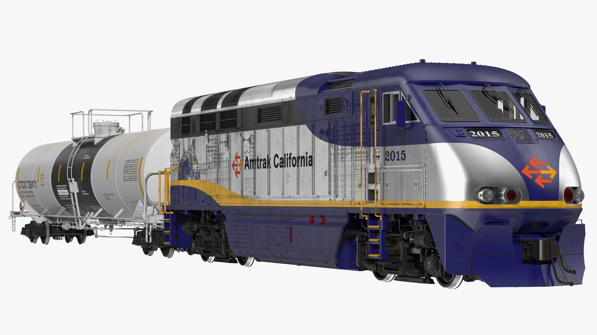 3D Train Locomotive With Tank