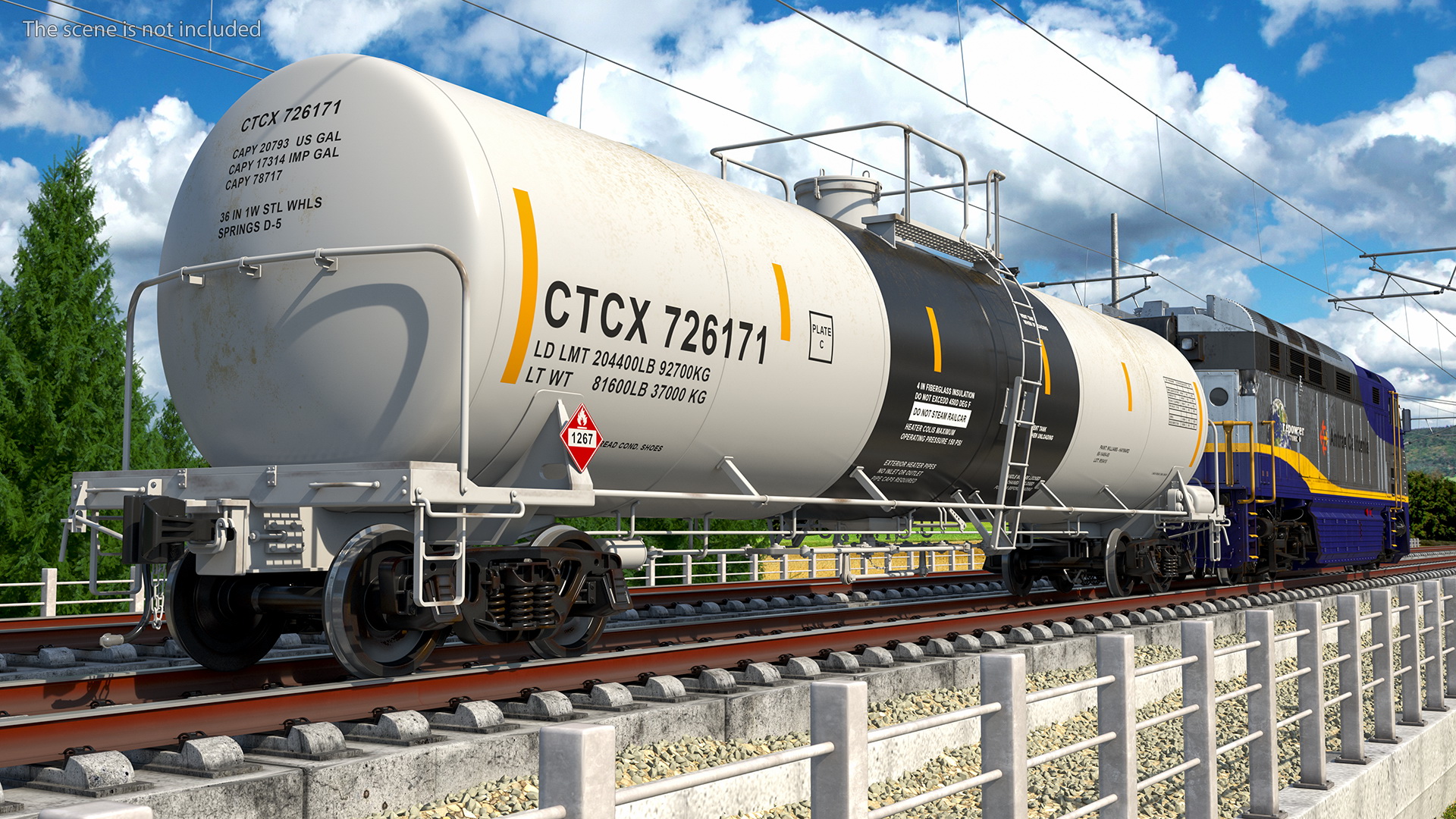 3D Train Locomotive With Tank