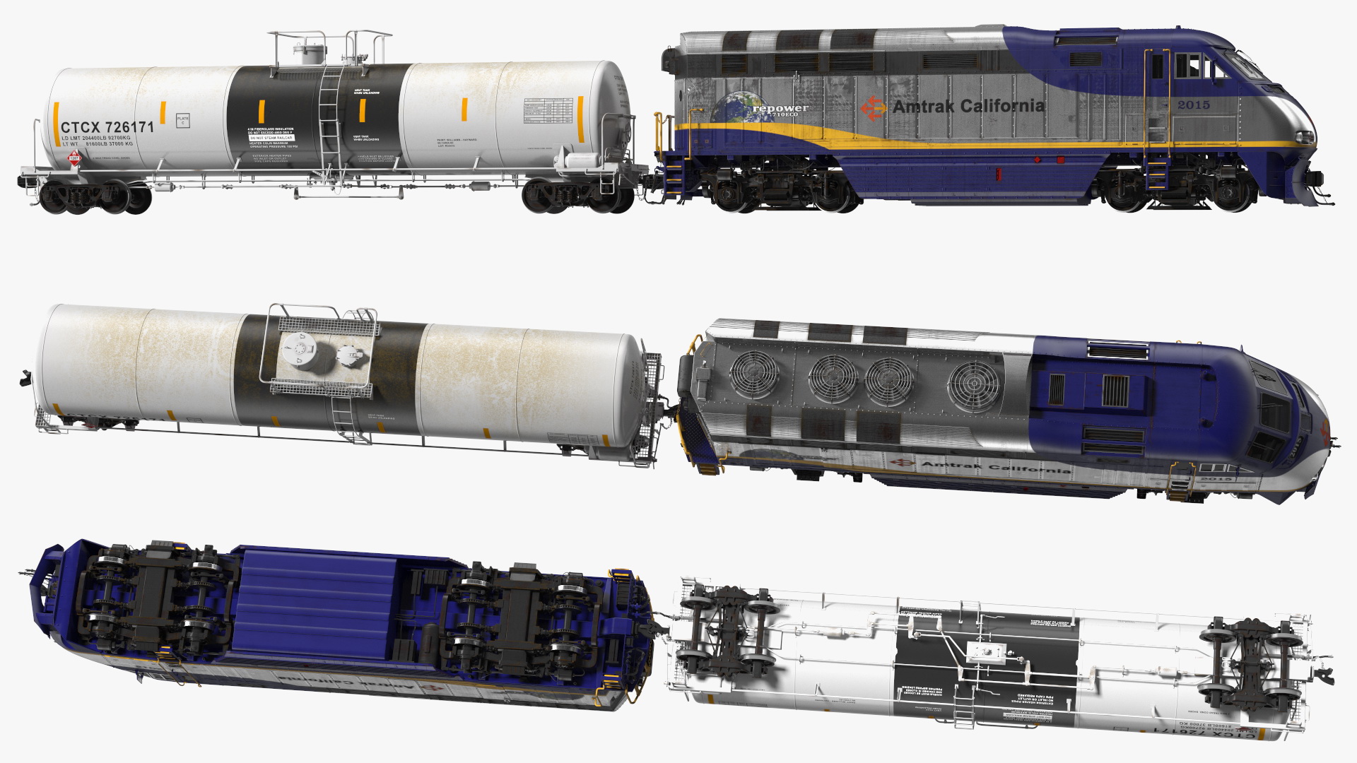 3D Train Locomotive With Tank