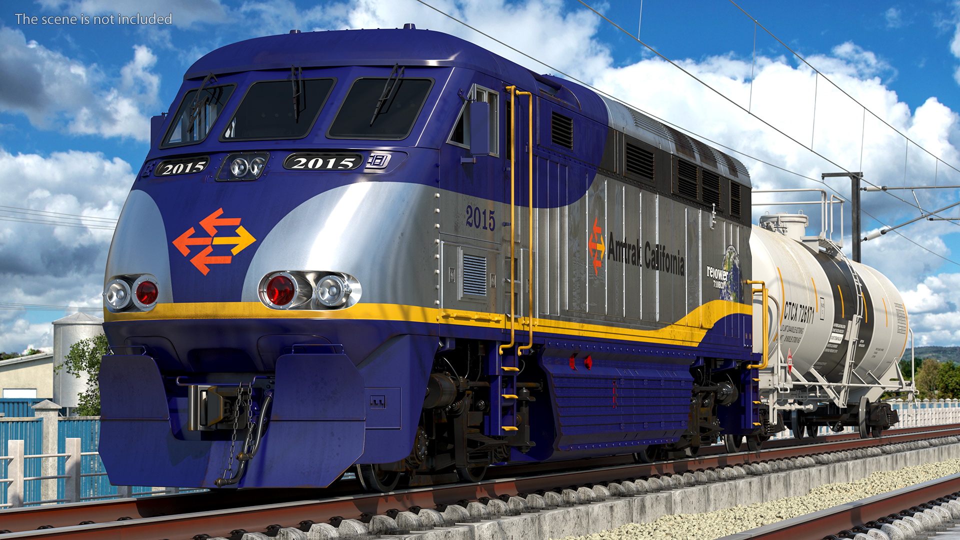 3D Train Locomotive With Tank