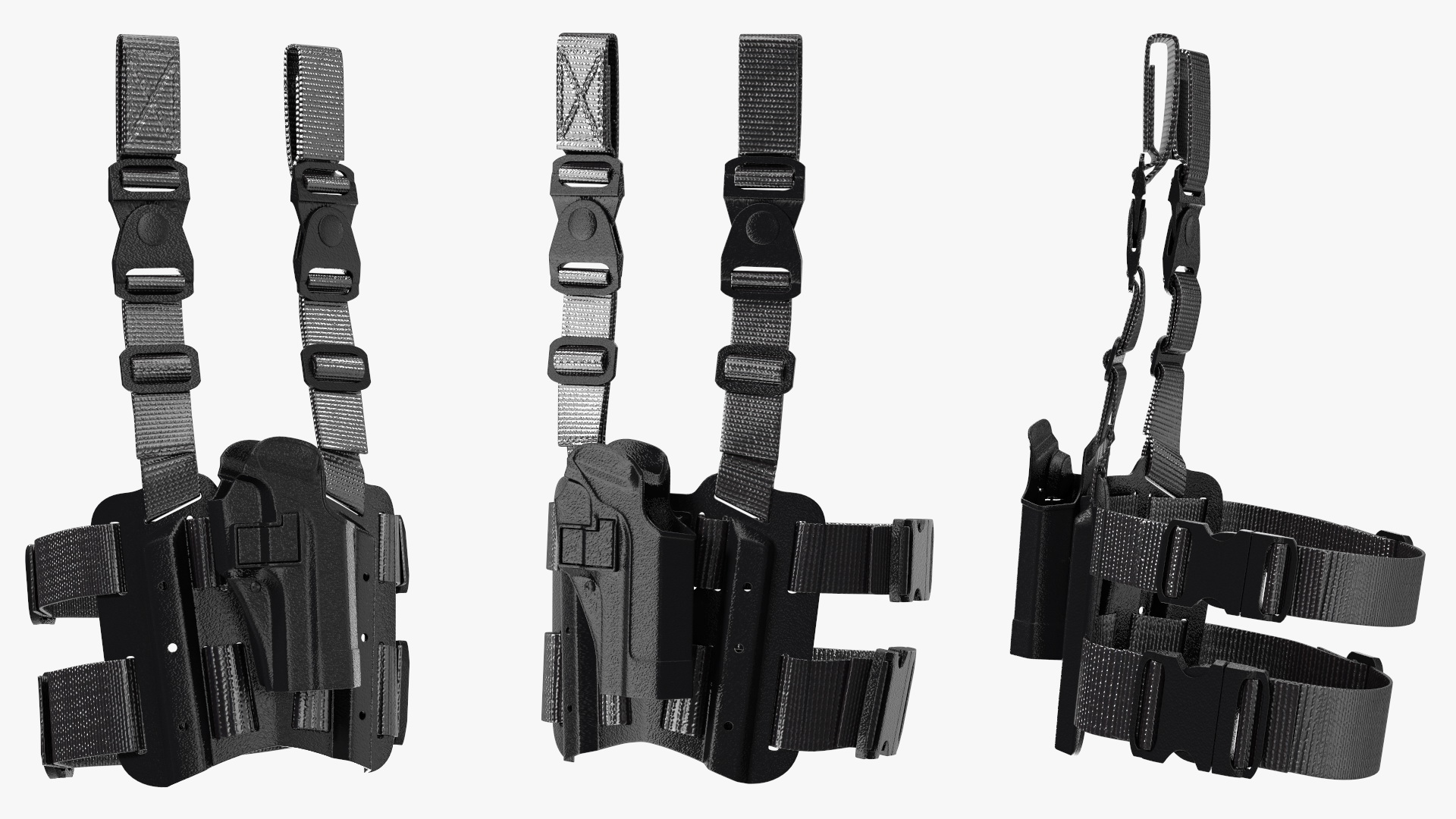 3D Tactical Pistol Thigh Gun Holster model
