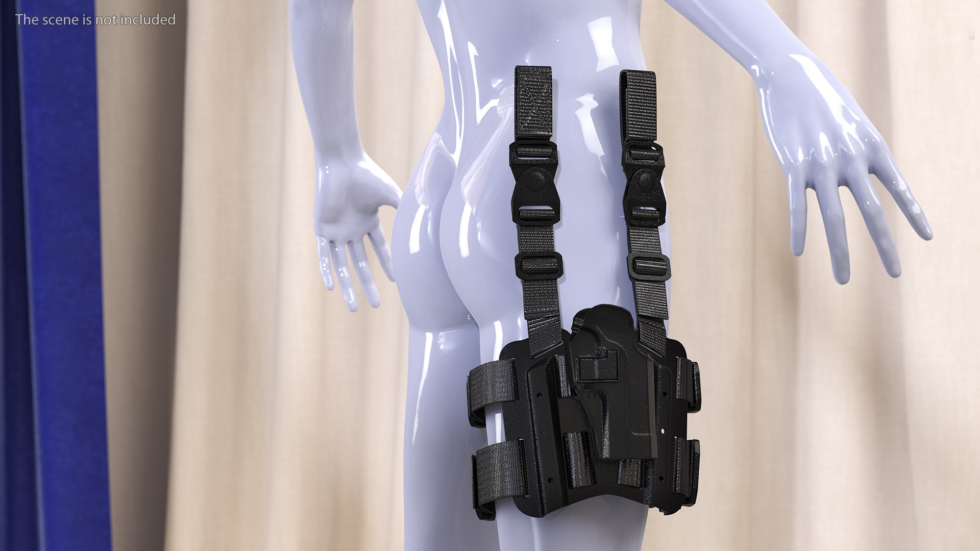 3D Tactical Pistol Thigh Gun Holster model