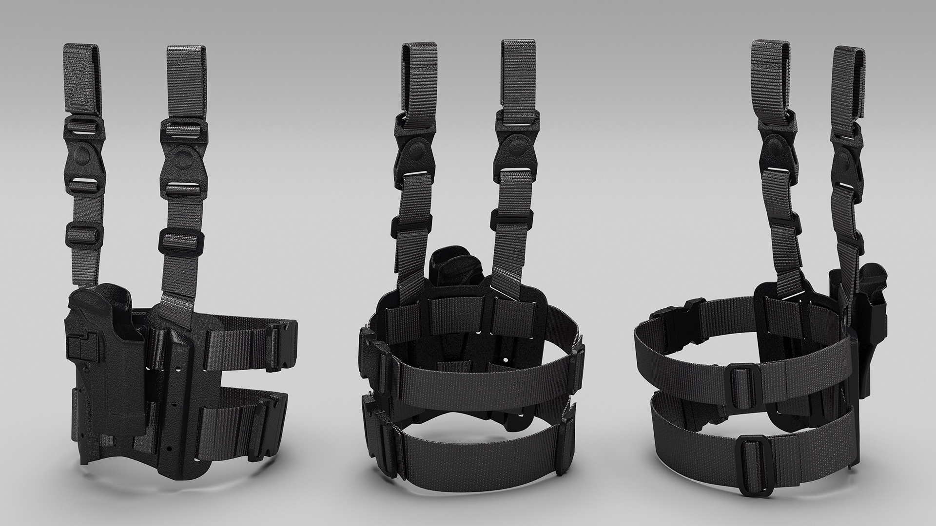 3D Tactical Pistol Thigh Gun Holster model