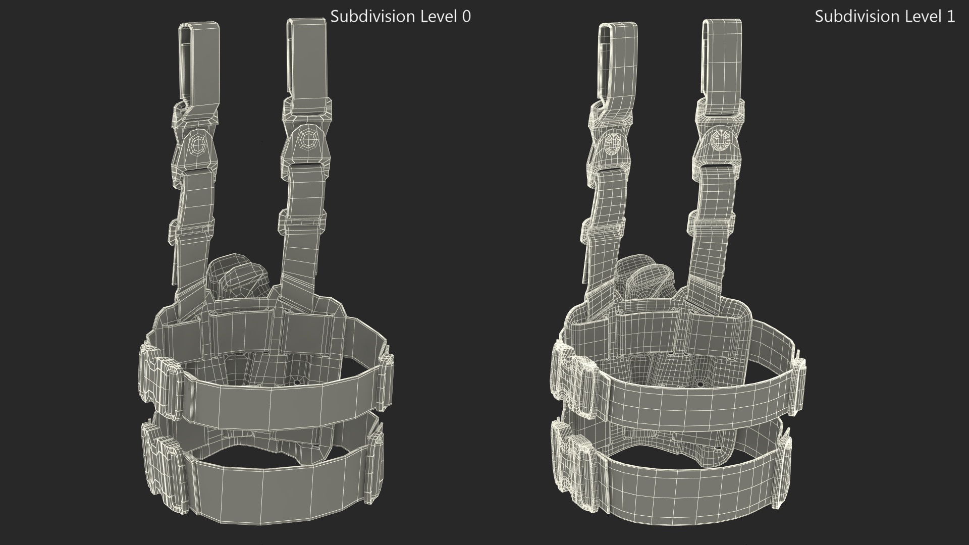 3D Tactical Pistol Thigh Gun Holster model