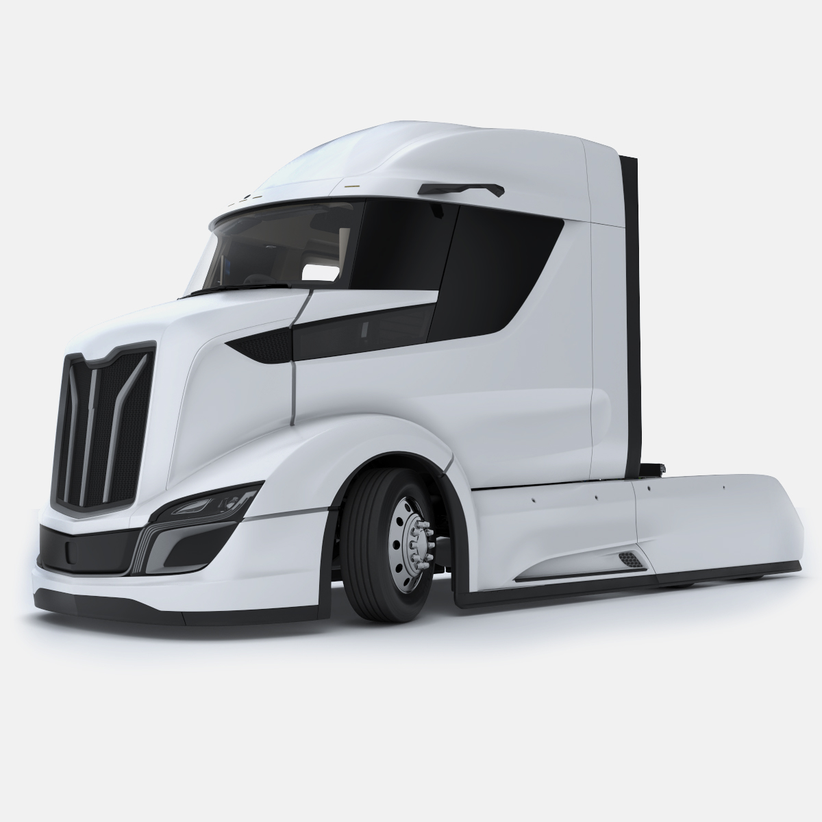 3D model Futuristic Heavy Duty Truck White Rigged