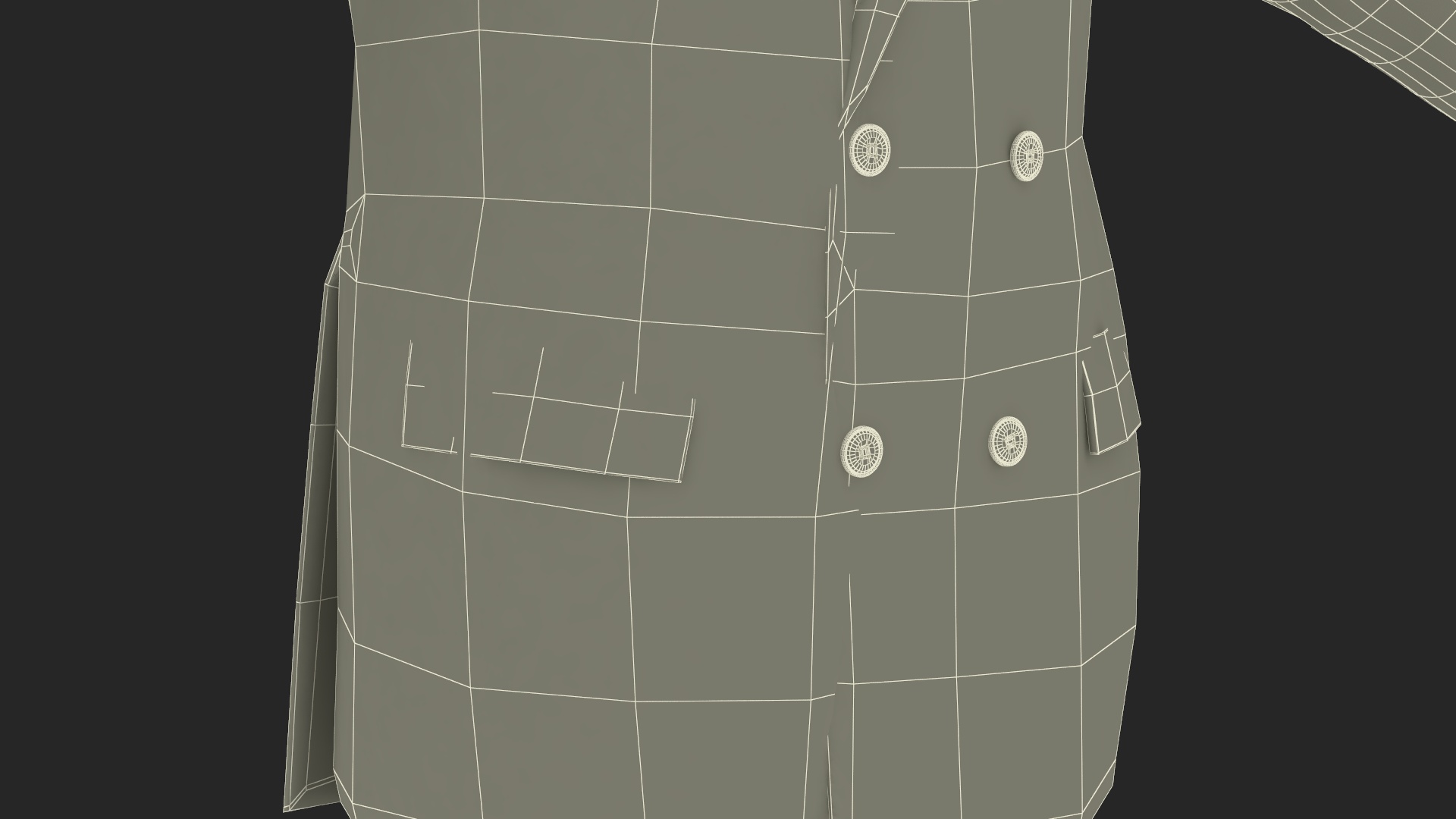 3D Business Suit Red Tie