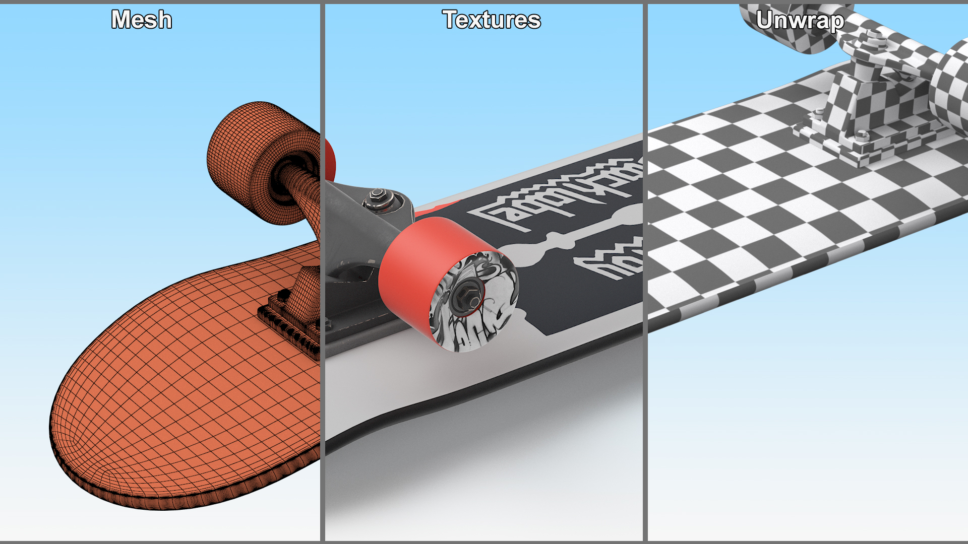 3D model Classic Skateboard Black Label