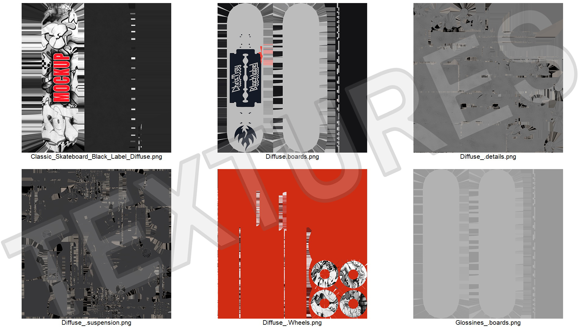 3D model Classic Skateboard Black Label