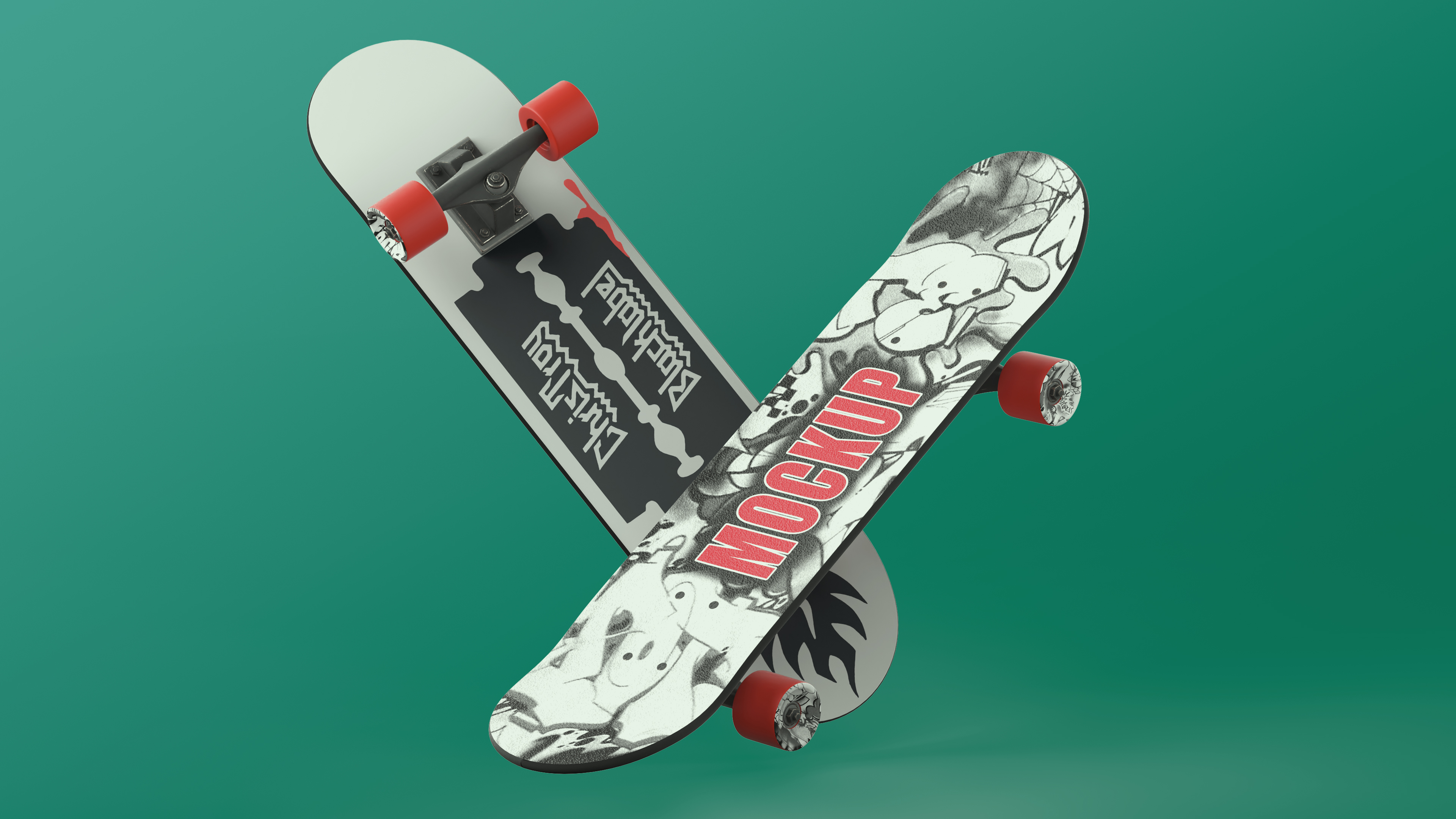 3D model Classic Skateboard Black Label